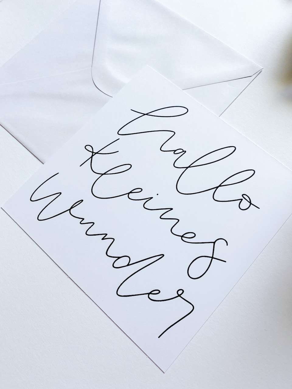 Grußkarte zur Geburt | Hallo kleines Wunder | Quadratische Postkarte mit Umschlag 5 Segenswunsch Karte, christliche Grußkarte, religiöse Glückwünsche, christliche Botschaft.