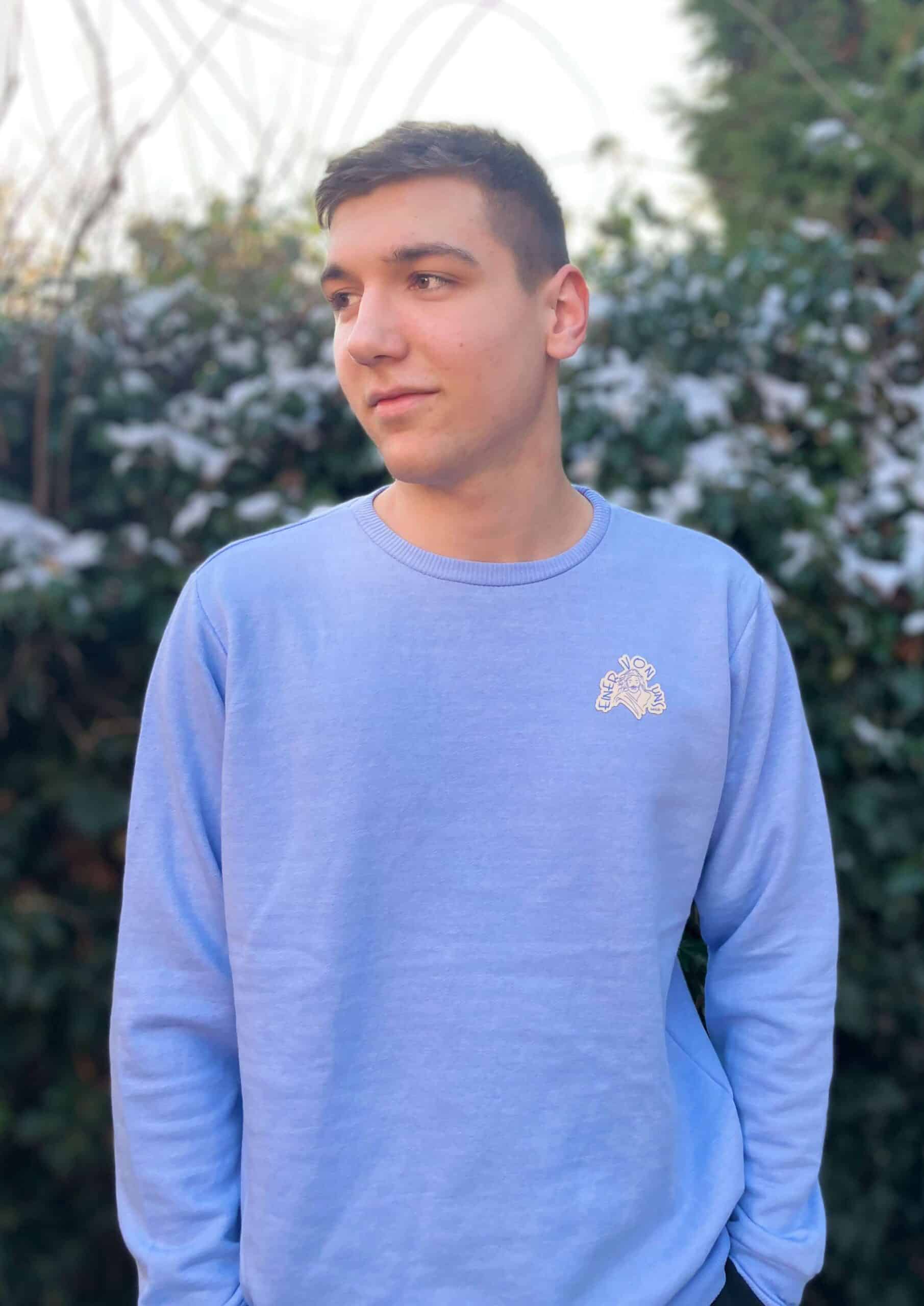 Friede auf Erden Jungen Lilafarbener Pullover, christliches Mode-Design, Mookho.de.