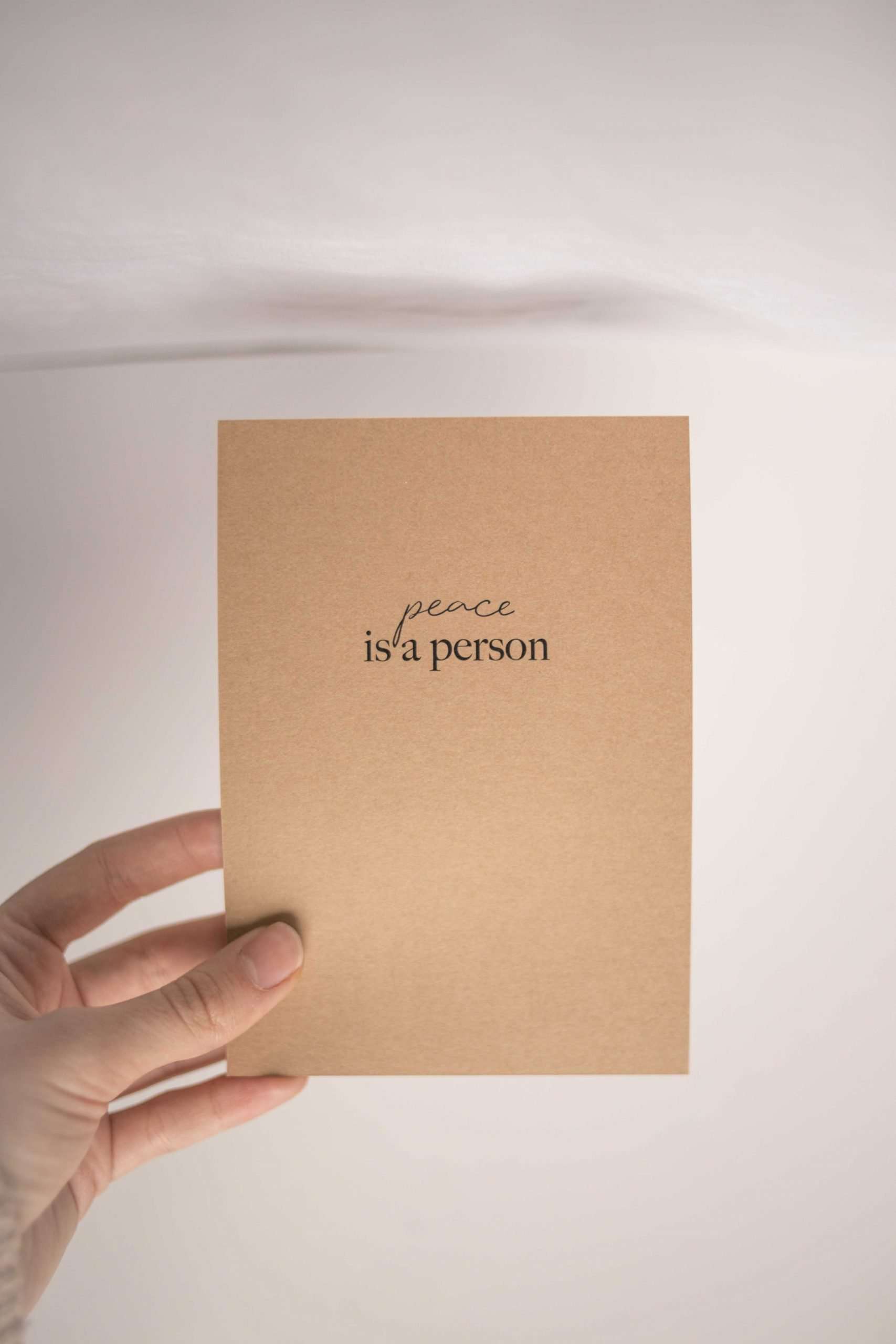 Frieden ist eine Person Bibelzitat christliche Botschaft,handgeschriebenes Freundschaftsgeschenk).