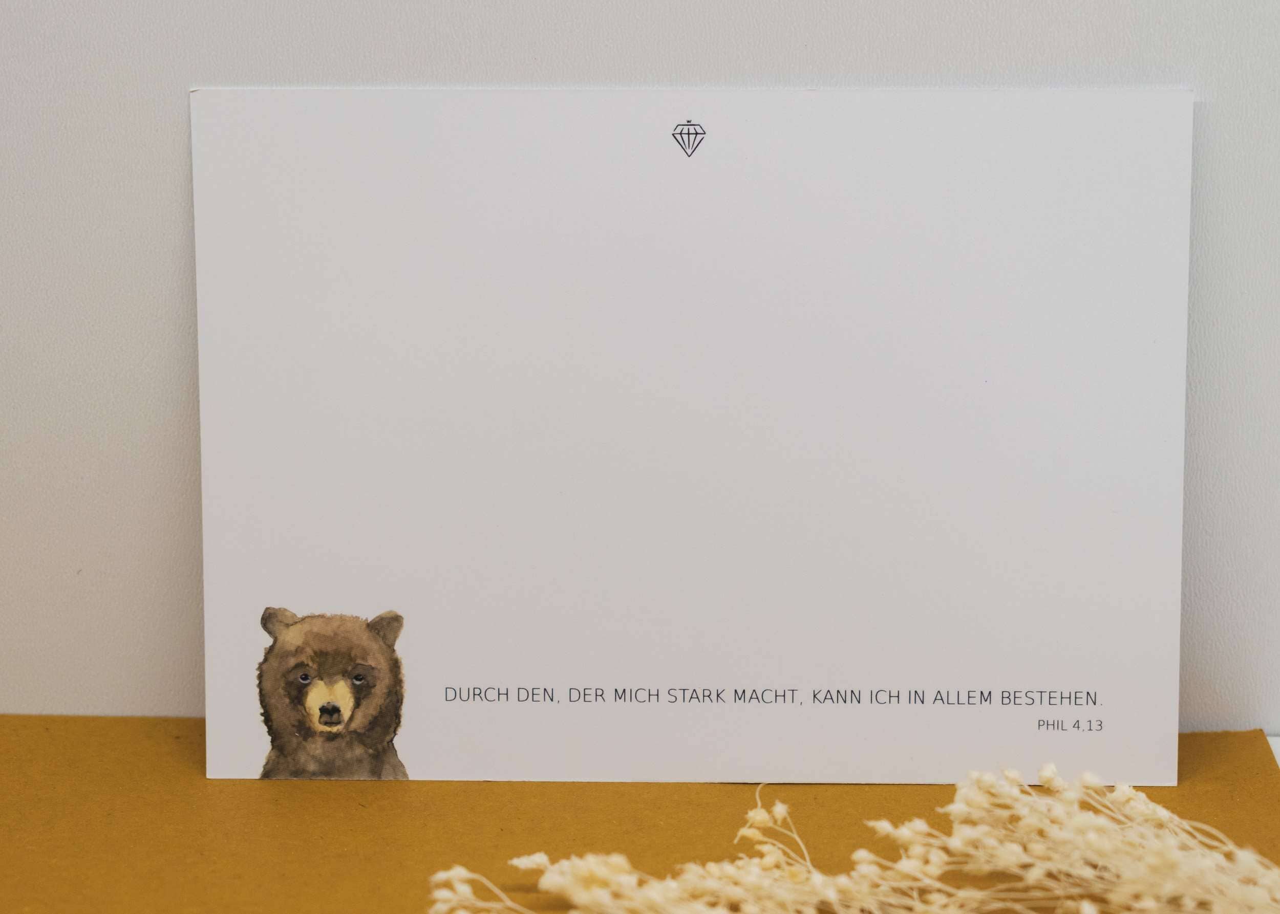 3er Set POSTKARTEN 3 Gottesbrief mit Bär und Bibelvers – Christliche Inspiration, Glauben, Mut.