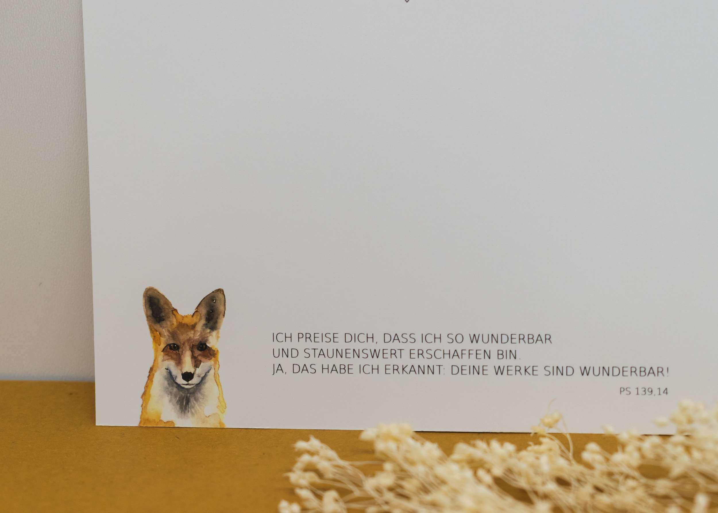 3er Set POSTKARTEN 4 Segenskarte mit Fuchs und christlichem Bibelvers, christliche Grußkarte, Glaubensbotschaft.