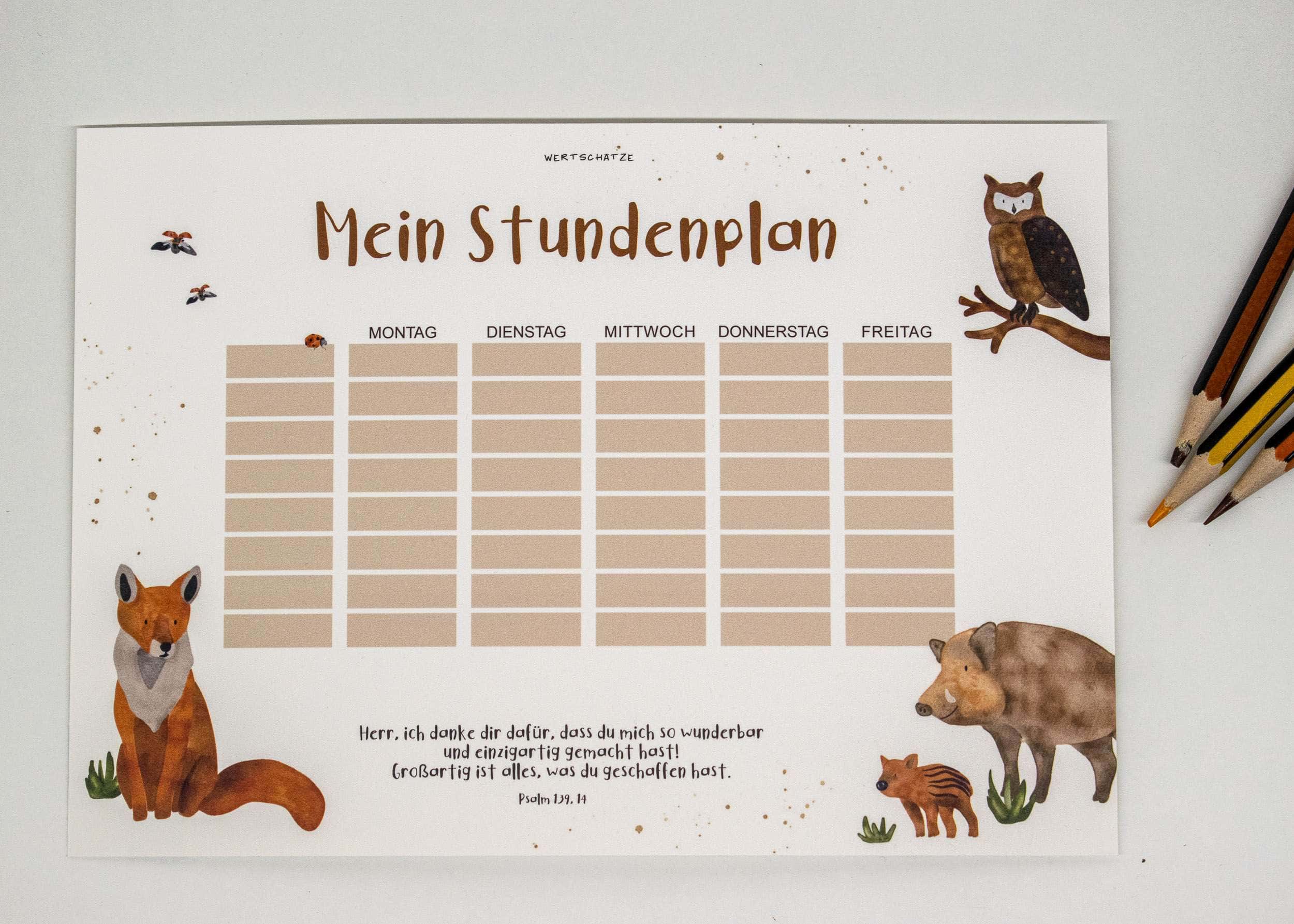 STUNDENPLAN 2 in 1 "Wunderbar & einzigartig" 4 Vorschlag für die SEO-optimierten Inhalte:.
