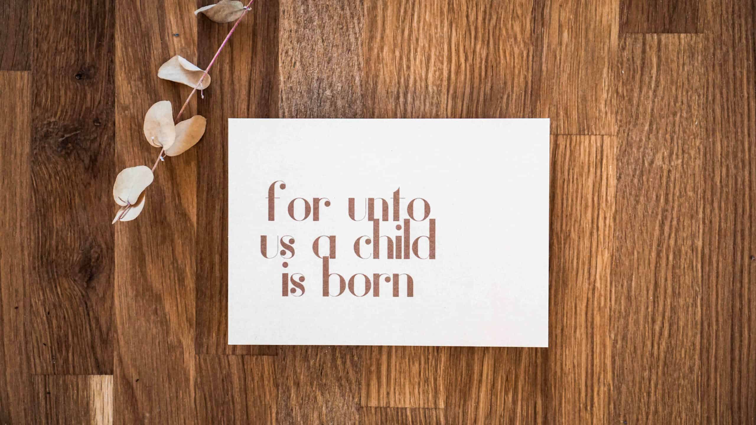 Weihnachtsset Tasse & Karten 3 Himmlischer Grußkarten mit christlicher Botschaft für Babys und Kinder.