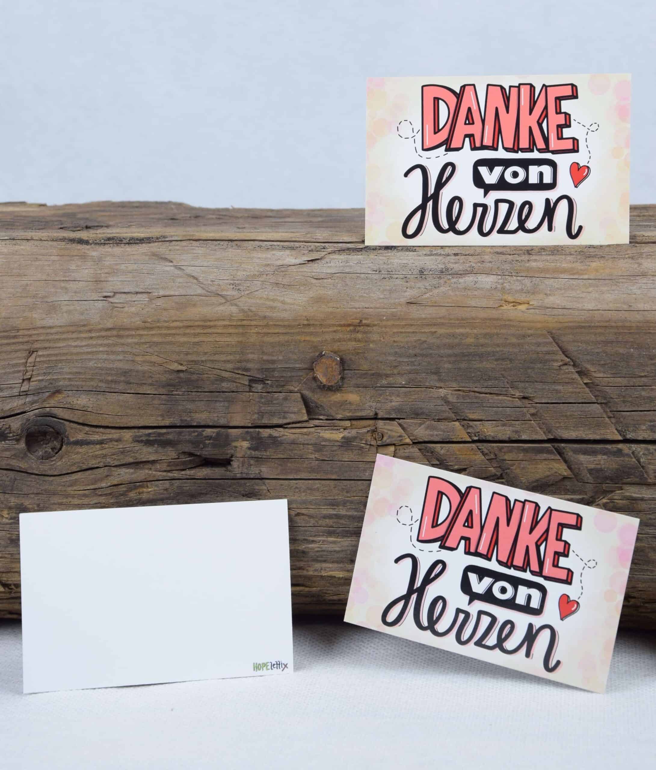 Minikärtchen Danke von Herzen 8 Dankbare Jesuskarten für Christen, christliche Grußkarten, Glaube und Hoffnung.