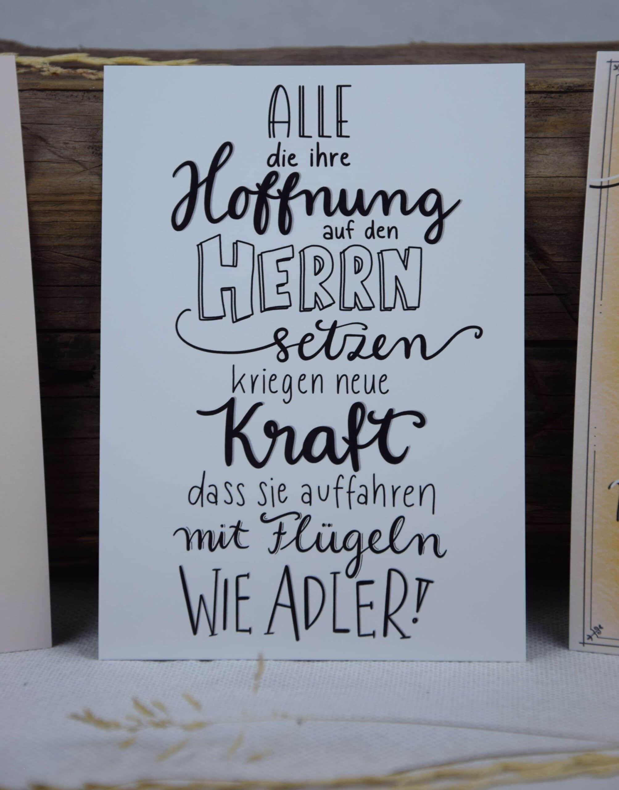 3er Kartenset "Gott" 4 Hoffnungszitat auf christlicher Grußkarte, inspirierende Botschaft Gottes, christliche Worte.