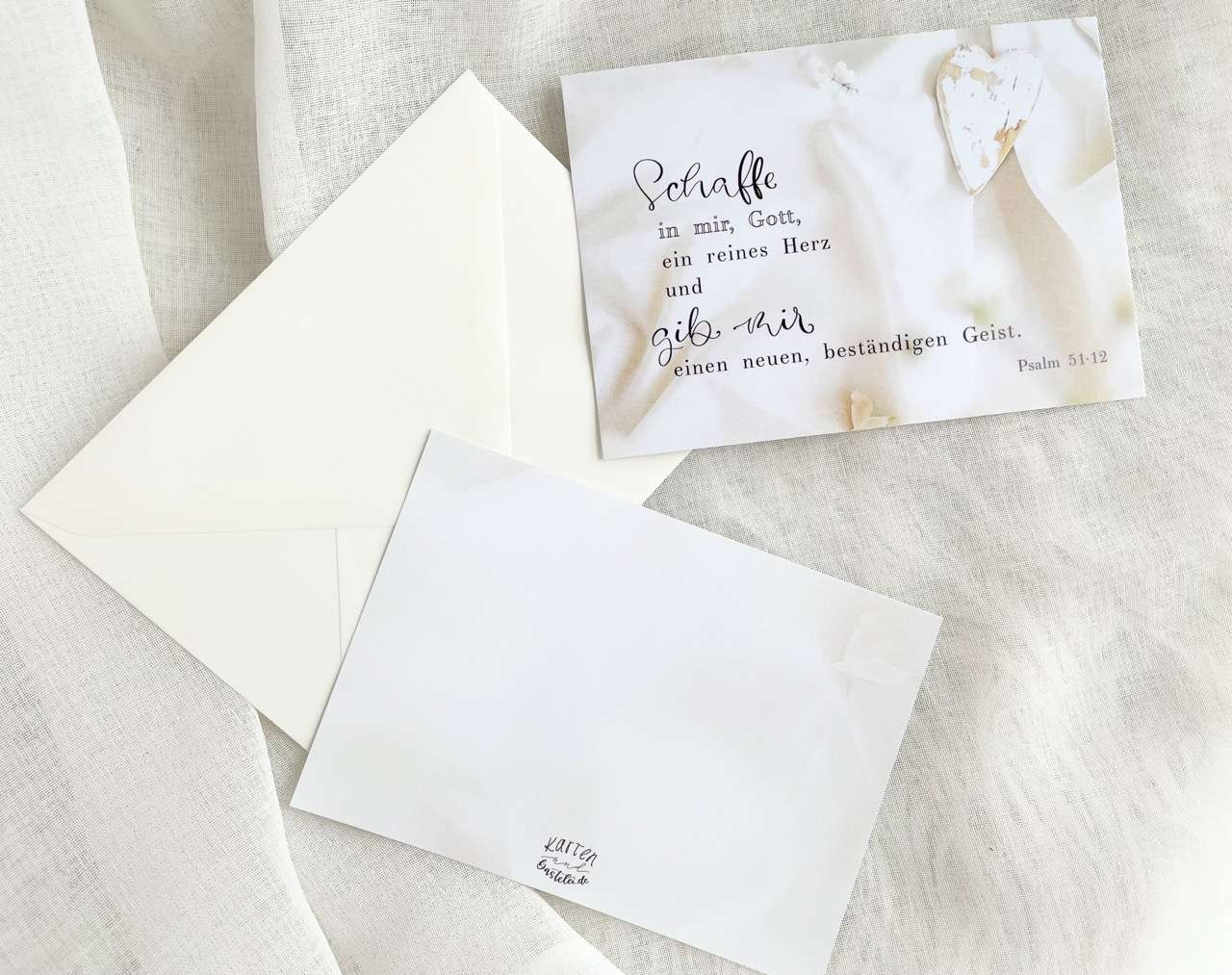 3x Schaffe in mir, Gott, ein neues Herz | Postkarten mit Briefumschlag 3 Gebetskarte mit christlichem Spruch und weißen Umschlägen, christliche Grußkarte, Bibelvers, gottesdienstlich, christliche Geschenkidee.
