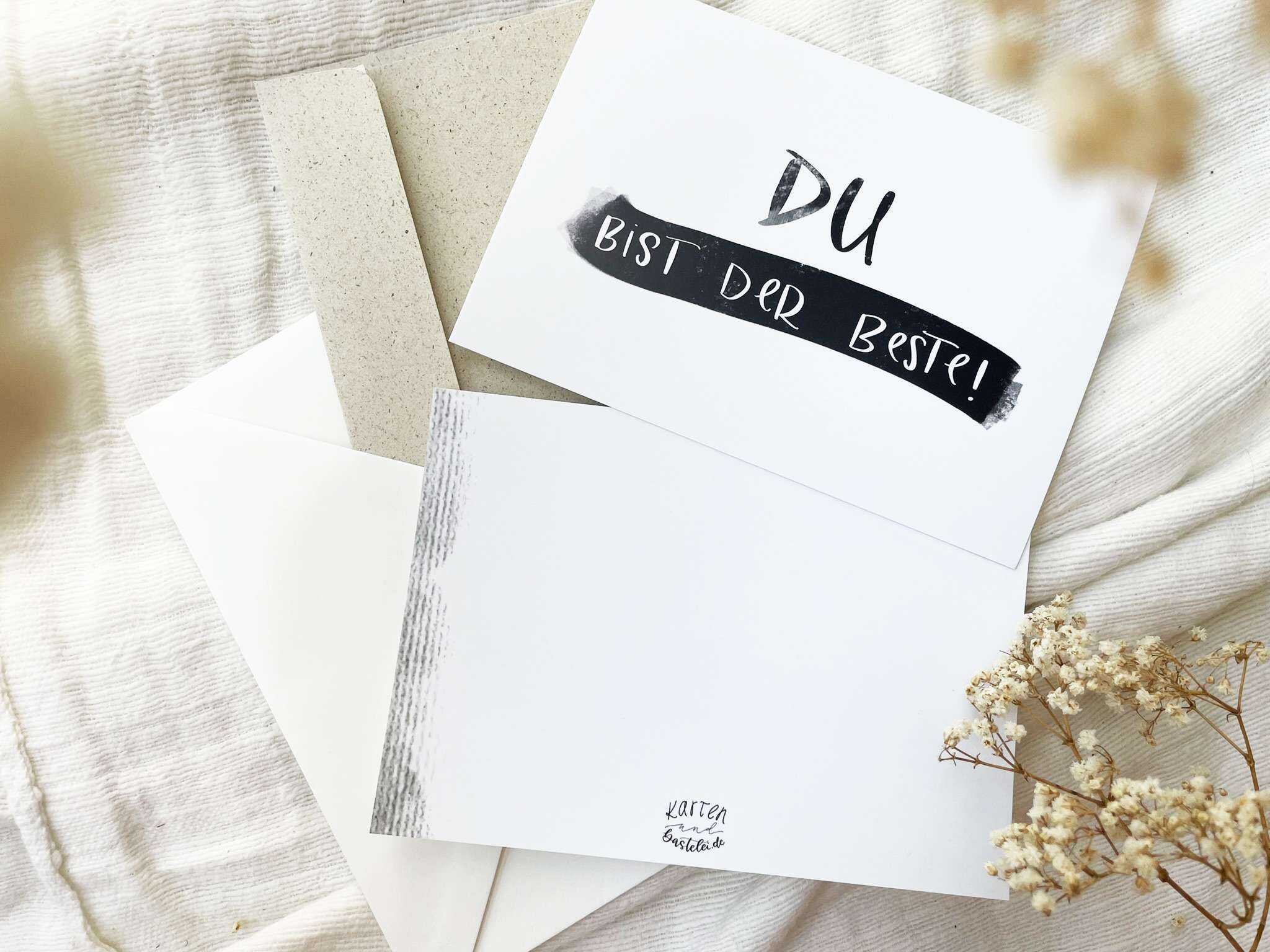 3x Du bist der Beste! | Postkarten mit Briefumschlag | für den besten Freund, Ehemann, Papa 3 Segenskarte mit christlichem Motiv und aufmunternden Worten, christliche Grußkarte.