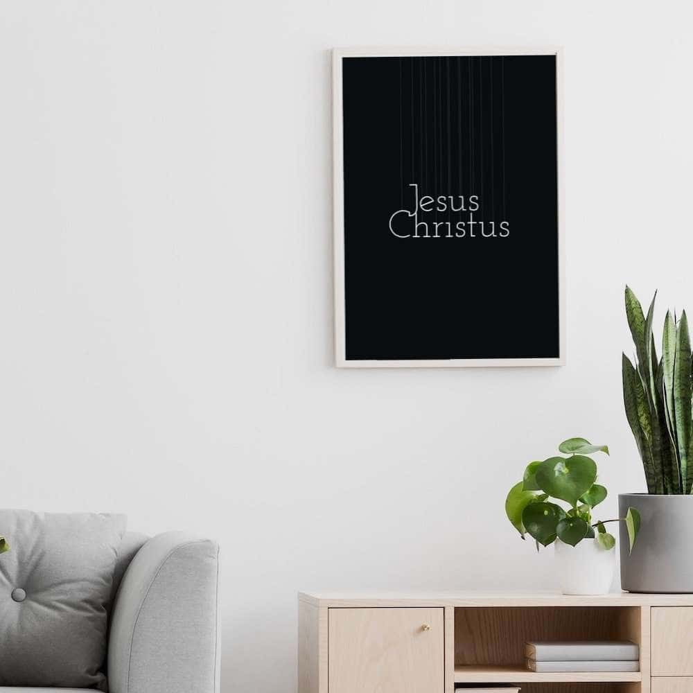POSTER JESUS CHRISTUS 3 Segensspruch Jesus Christus auf christlichem Wandbild, christliche Dekoration, Glaube, Hoffnung, Liebe, christliche Botschaft.