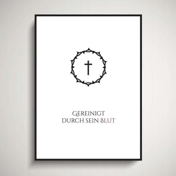 Gottesanbeterin mit Kreuz und Dornenkranz, christliche Botschaft, Glauben, Inspiration.