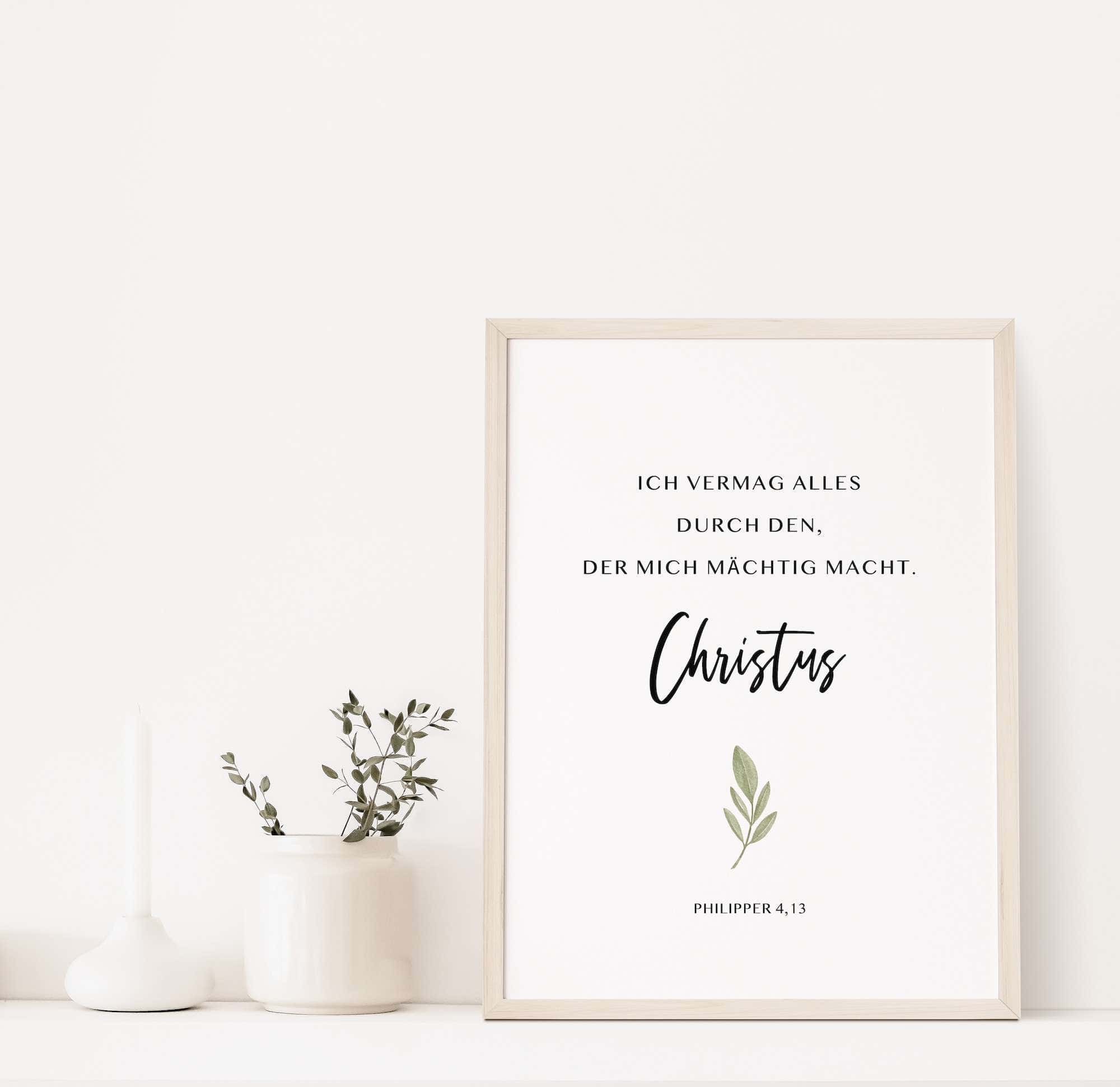 Inspirierende christliche Wanddekoration mit Bibelvers für Zuhause.