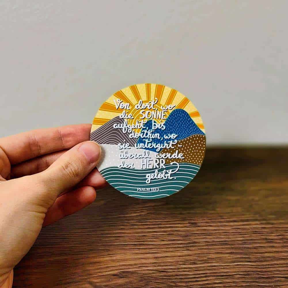 5x Psalm 113, 3 – Sticker 2 Gebetsaufkleber mit Psalm 1183, christliche Botschaft, religiöses Geschenk.