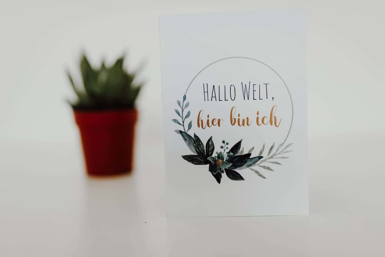 Moderner christlicher Grußkartentext mit Pflanzenmotiven, christliche Botschaft, Mookho.de.