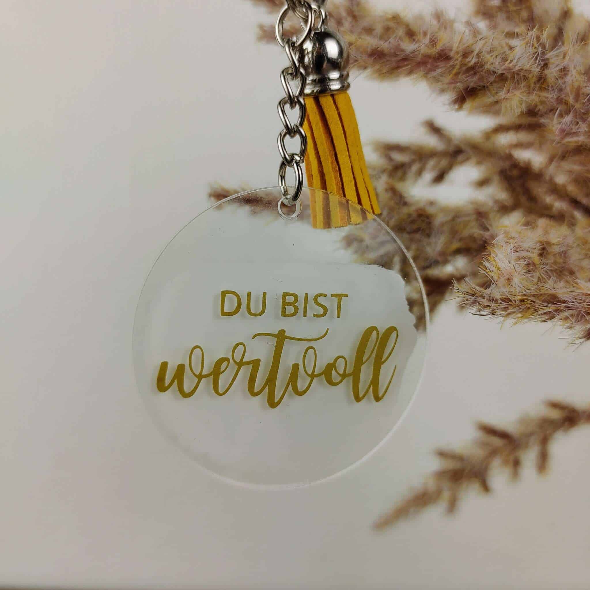 Du bist wertvoll - Schlüsselanhänger 1 Lebensmotto Anhänger mit christlichem Spruch, religiöses Geschenk, christliche Motivation.