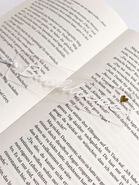 Kleines Lesezeichen aus Acrylglas | mit Satinband in Weiß | Buchliebe 5 Gottesdienst, christliche Bibel, christliche Literatur, religiöse Texte, christliches Evangelium.