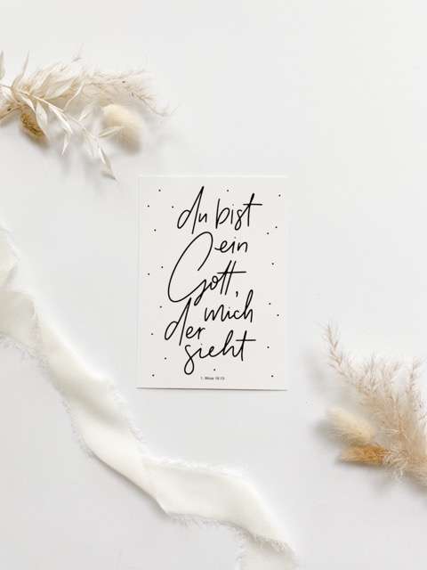 3er Set Jahreslosung Postkarte DIN A6 | 1. Mose 16:13 | Christliche Papeterie | du bist ein Gott, der mich sieht 4 Glaubensbotschaft: Du bist ein Gott, der mich sieht, christliche Wandkunst, Bibelzitat.
