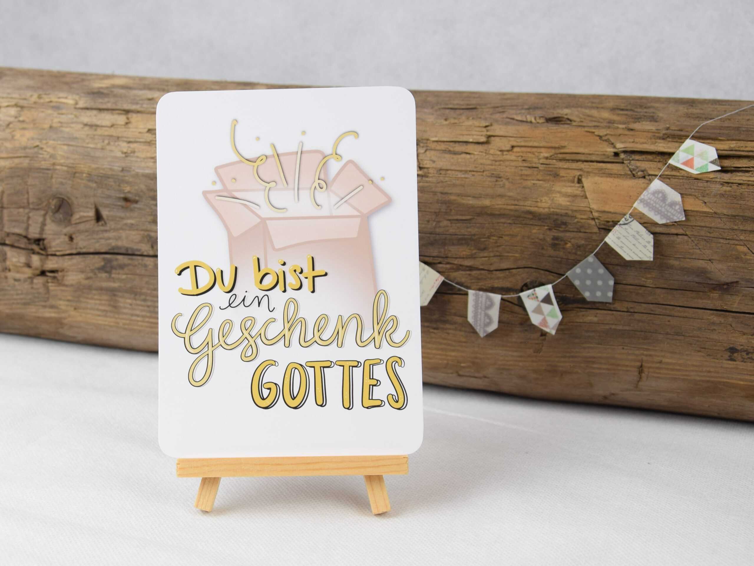 Einladungskarte mit christlicher Botschaft und Dekoration, christliche Geschenkideen.