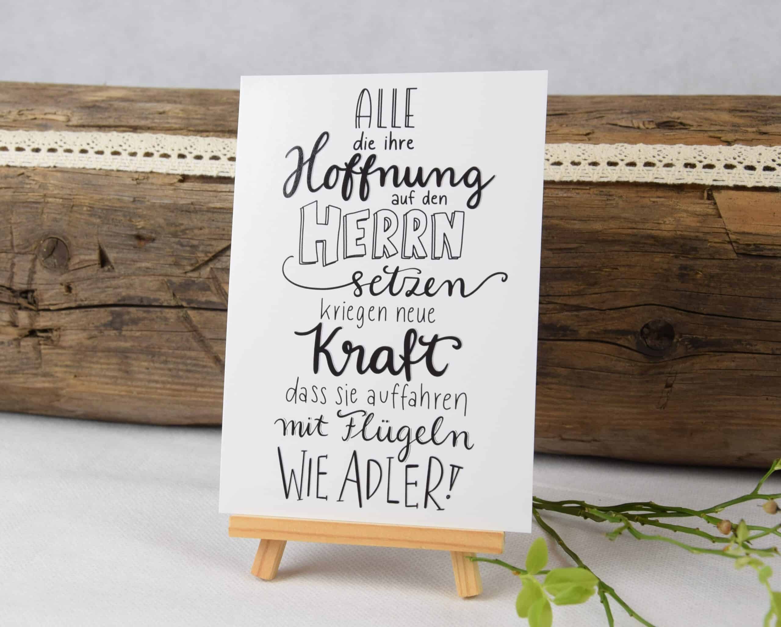 Karte Flügel wie Adler 8 Gottesbild, christliche Bibelsprüche, christliche Messe Deko, christliche Sprüche auf Karte.