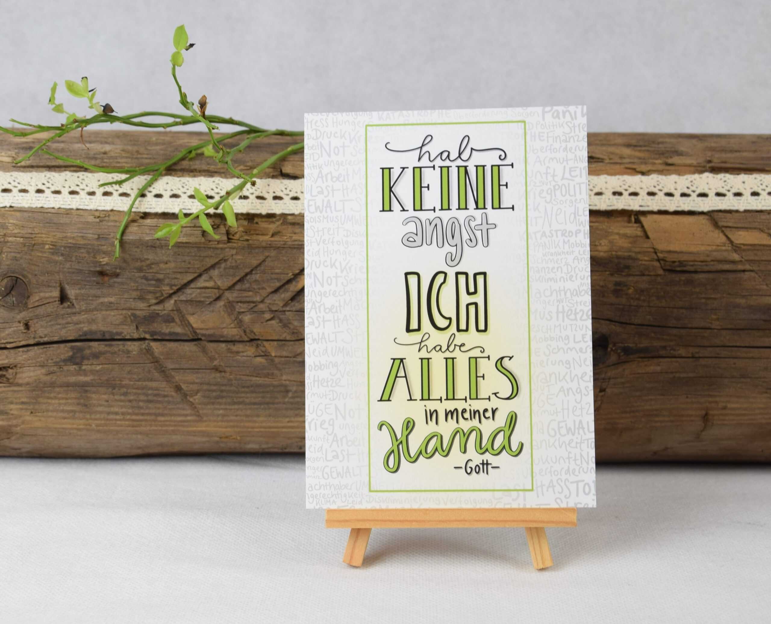 Karte Keine Angst 8 Mut machendes christliches Zitat, Gebet für Vertrauen in Gott, Trost für Glaubenssuche.