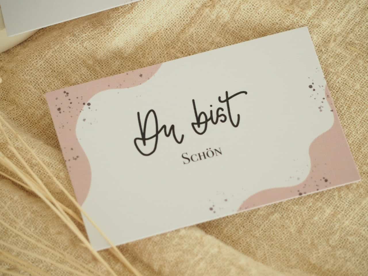 Ermutigung für Frauen, Minikartenset Du bist schön, 6er Set 5 Liebevoll gestaltete Karte mit der deutschen Botschaft "Du bist schön".