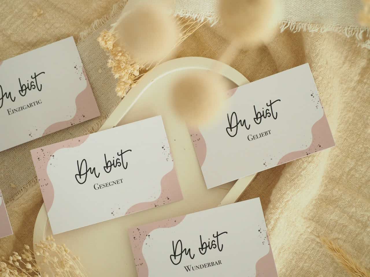 Ermutigung für Frauen, Minikartenset Du bist schön, 6er Set 4 Inspirierende christliche Grußkarten mit positiven Botschaften für Glauben und Liebe.