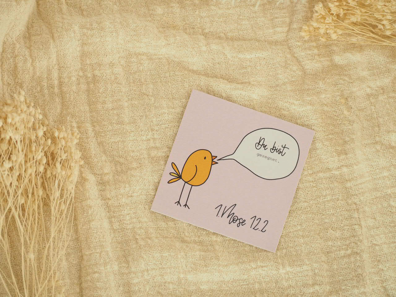 Ermutigung für Kinder, Du bist mutig, Minikartenset 6er Set 4 Niedliche christliche Grußkarte mit Vogel und Bibelvers, Spirituelle Karte, christliche Grüße, Geschenkidee.