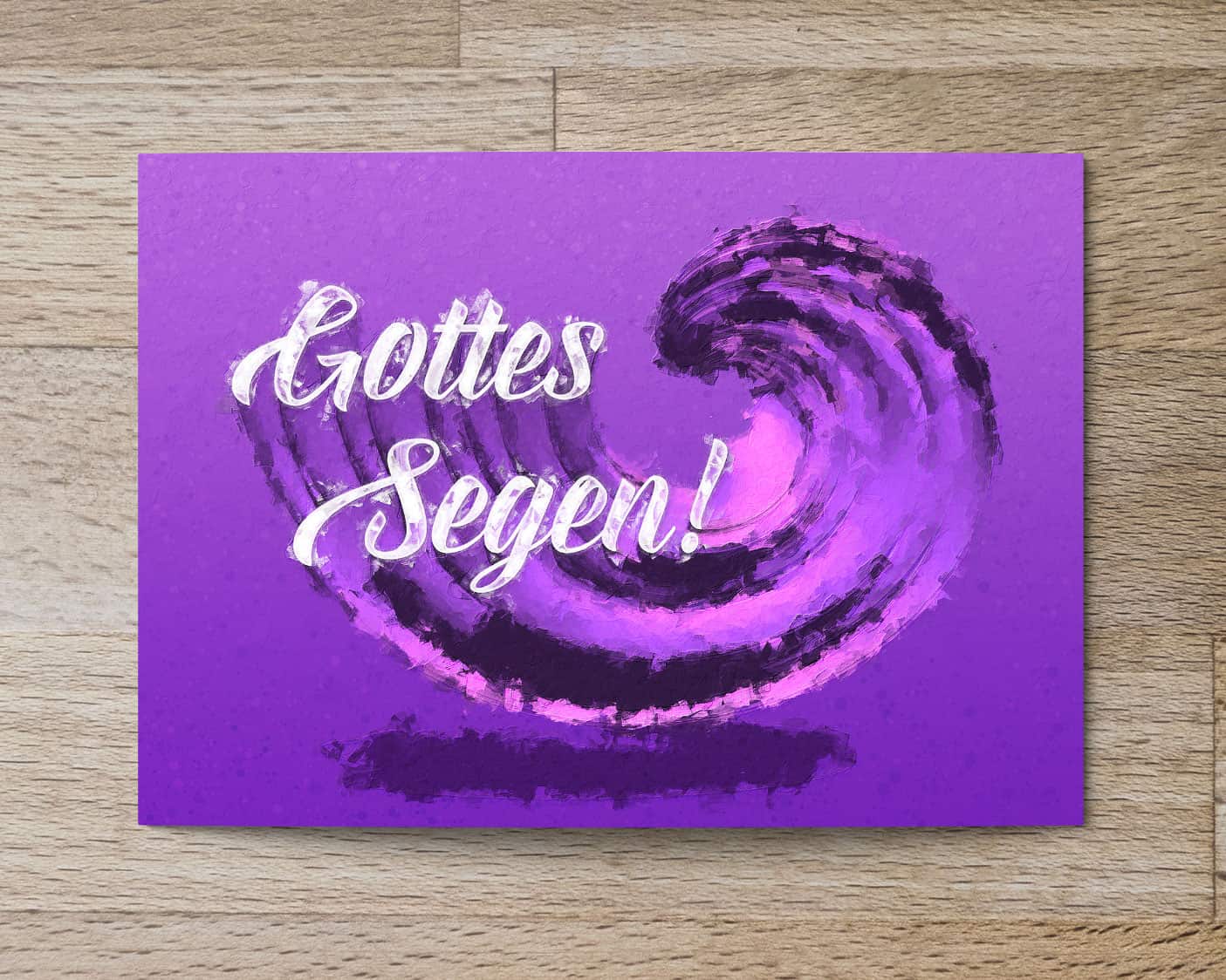 Segenswunsch für Christen, kreative Karte mit Gebetsherz, christliche Grußkarte.