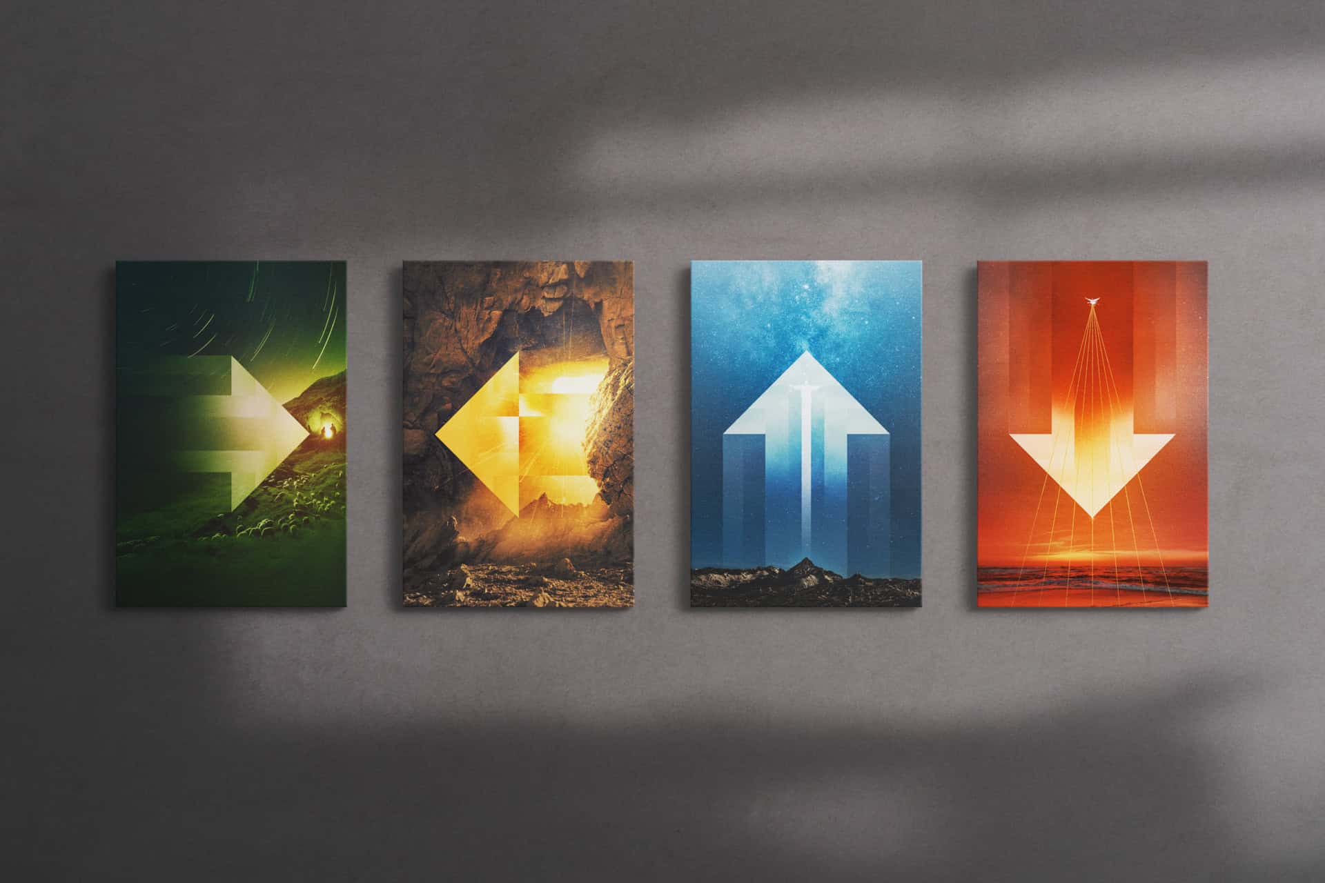 .moderne christliche Kunstwerke, inspirierende religiöse Wandbilder, christliche Symbolik.