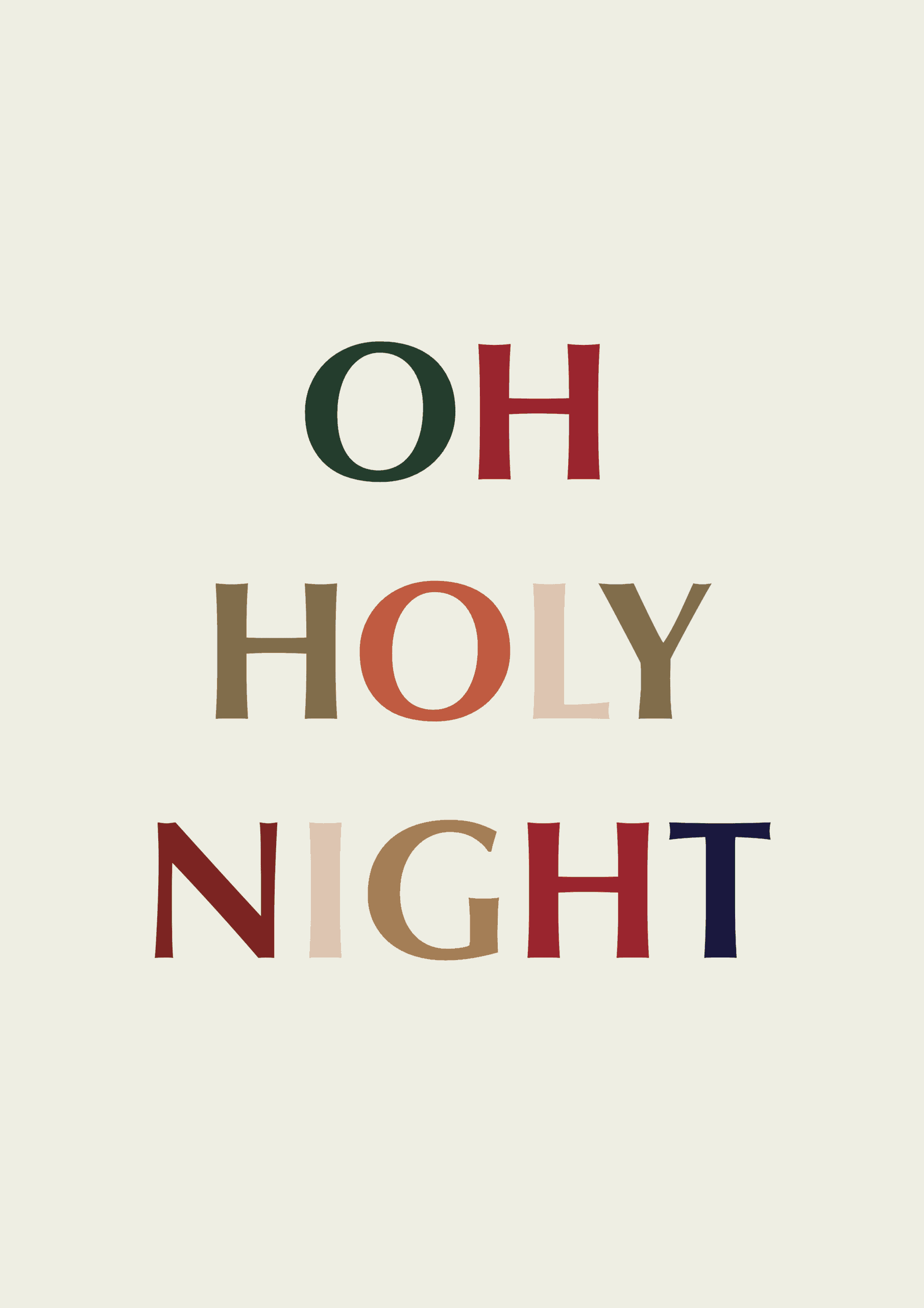 Weihnachtskarte "Oh Holy Night" 2 Friedensbotschaft mit christlichen Zeichen, christliche Botschaft auf der Mookho.de Seite.