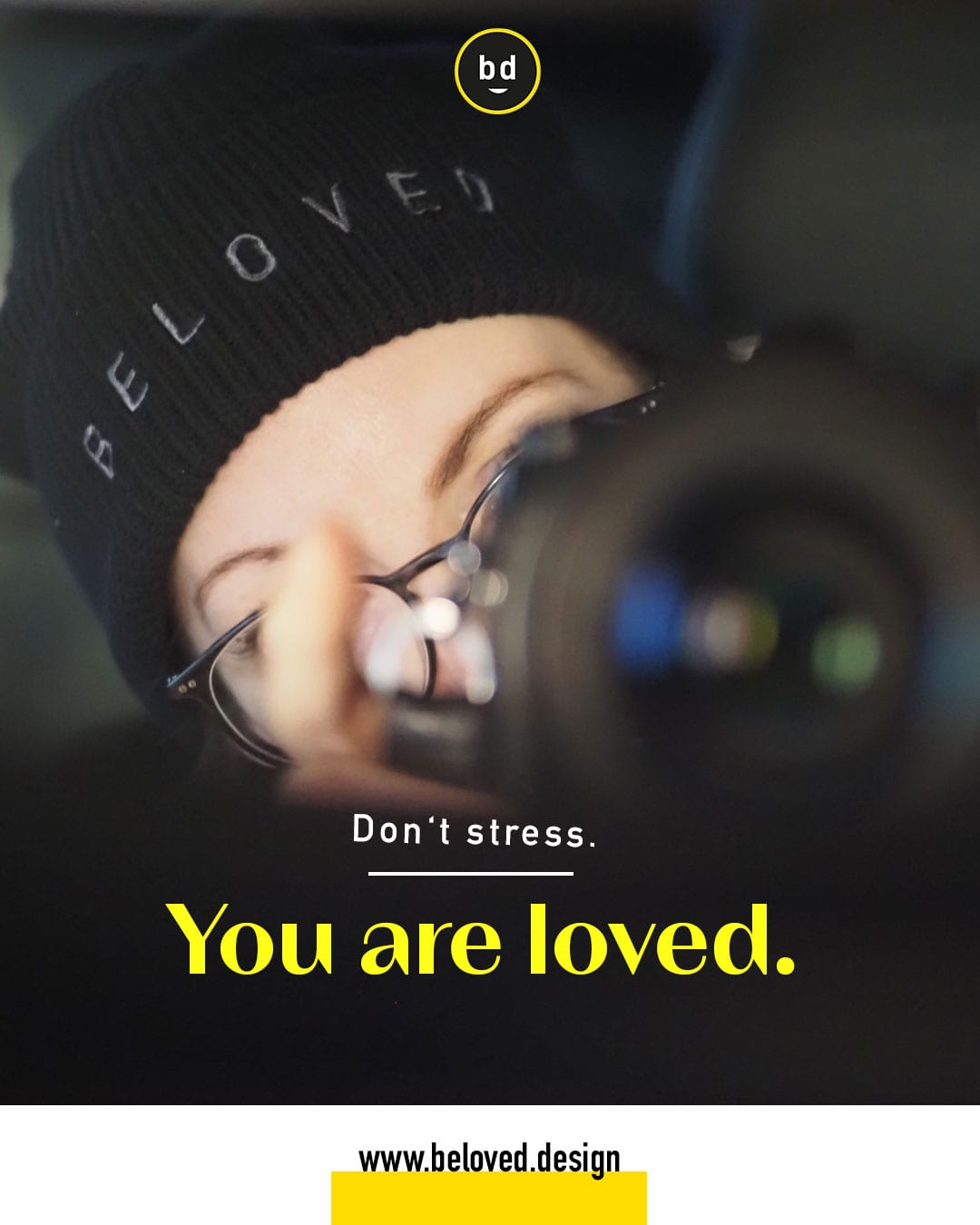 BELOVED Beanie | Schwarz | Fairwear | 95% Bio-Baumwolle | Mirrored Collection 3 Bewegendes Motiv mit Christlicher Botschaft und motivierende Inspiration.