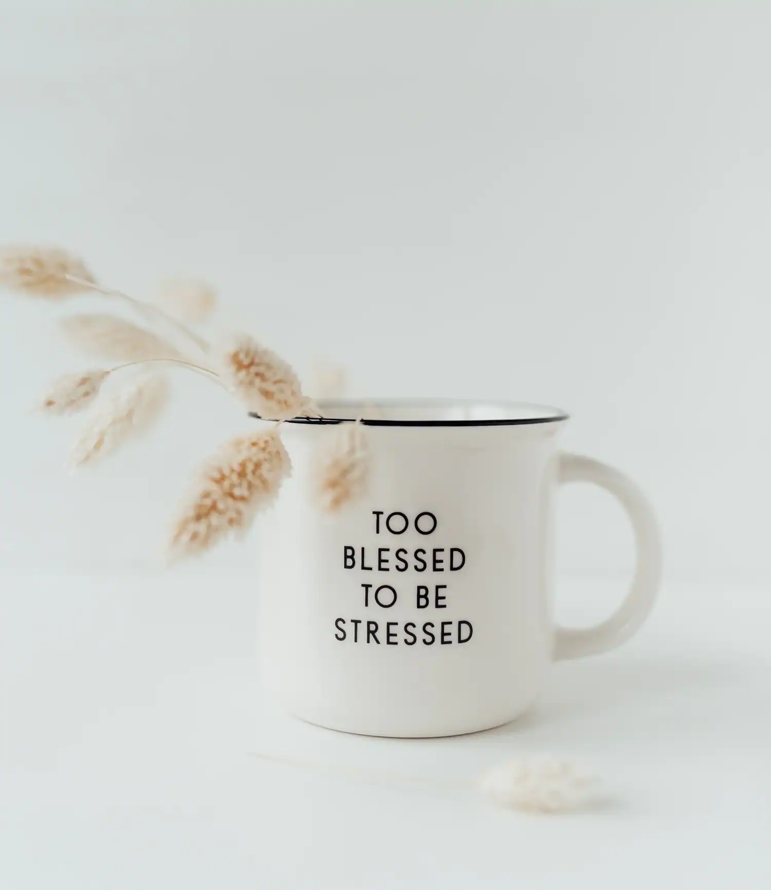 Too blessed to be stressed - Tasse 4 Lebensfreude Tasse mit christlichen Motiv und Bibelvers, christliches Geschenk, Mookho.de.