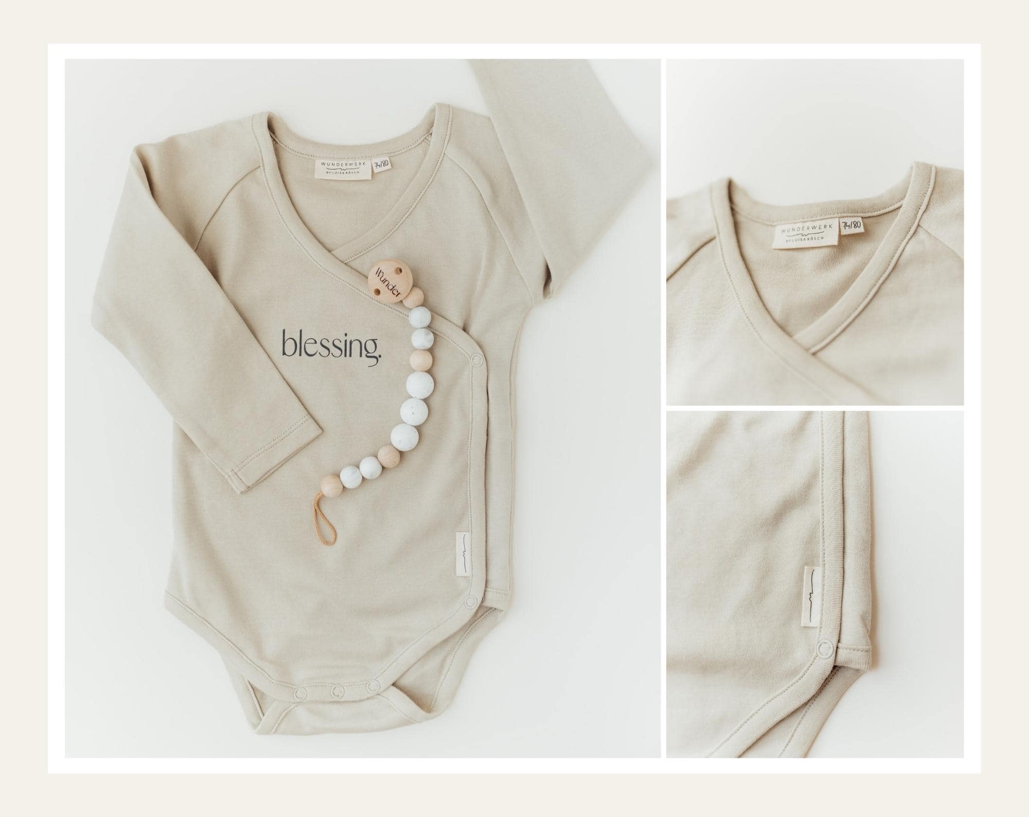 Babybody - BLESSING 17 Sanfter Babystrampler mit Bibelvers für christliche Kinder, GOTS-zertifiziert.