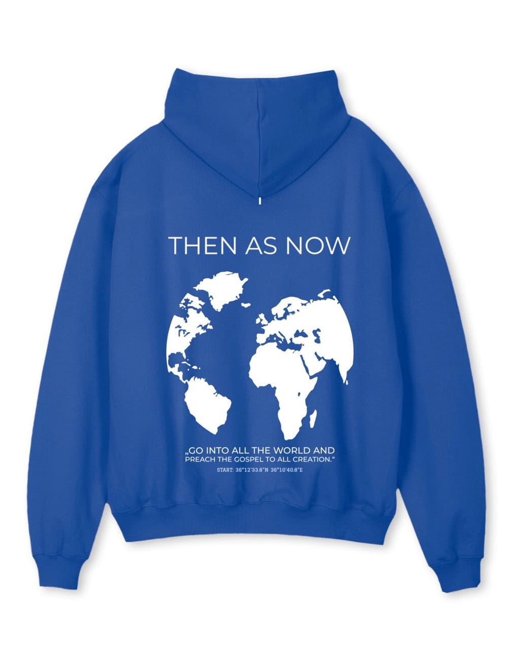 Oversize Hoodie - "World" 17 Mookho.de - Christliche Hoodies mit Weltkugel und Predigtmotiv für Christen.