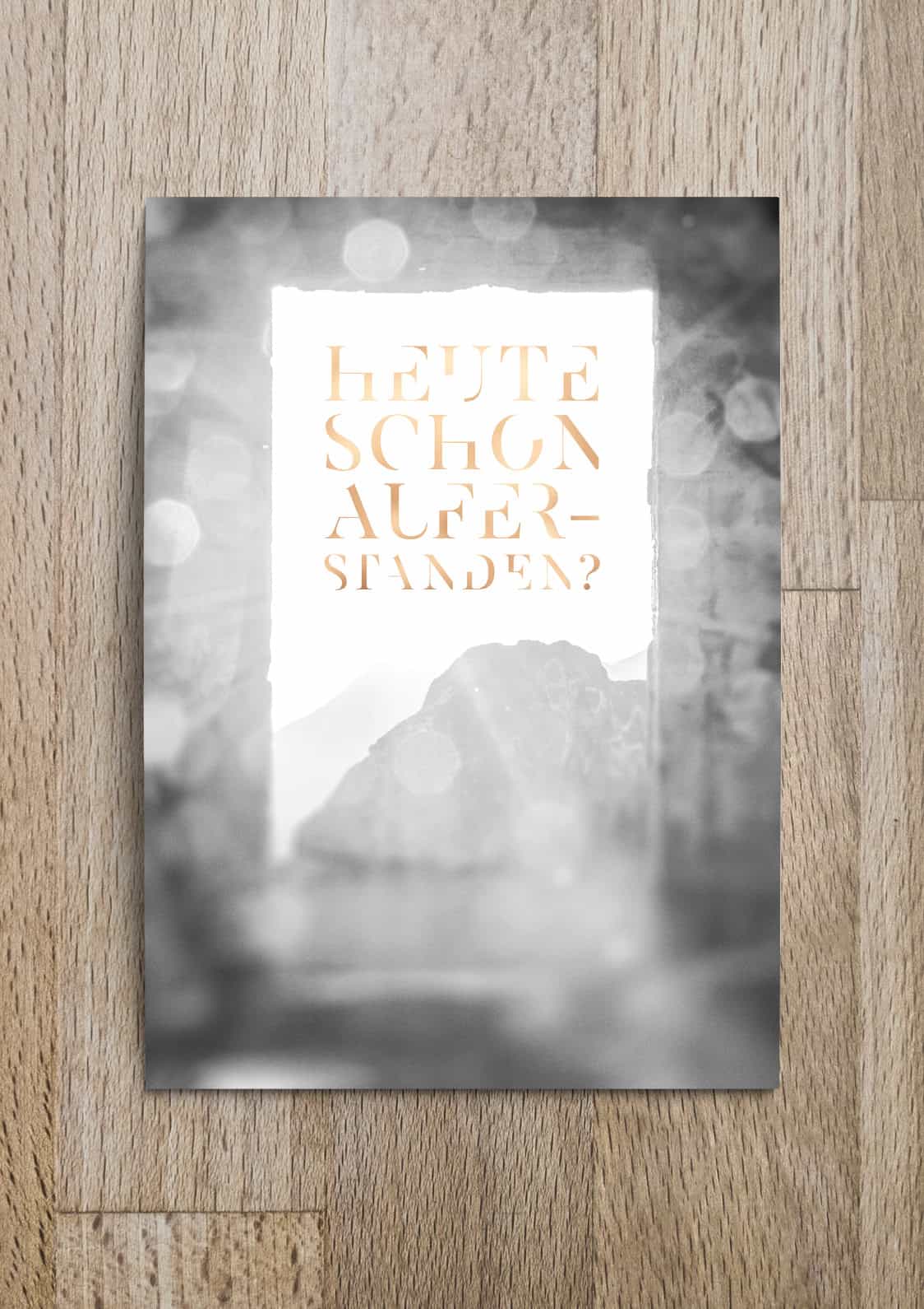 Osterkarten Super-Set: 5 verschiedene Motive 17 Fragende Frage auf Holz hintergrund, christliche Inspiration, motivierende Bibelzitat, christliche Marken, Glaube, Hoffnung, Liebe.