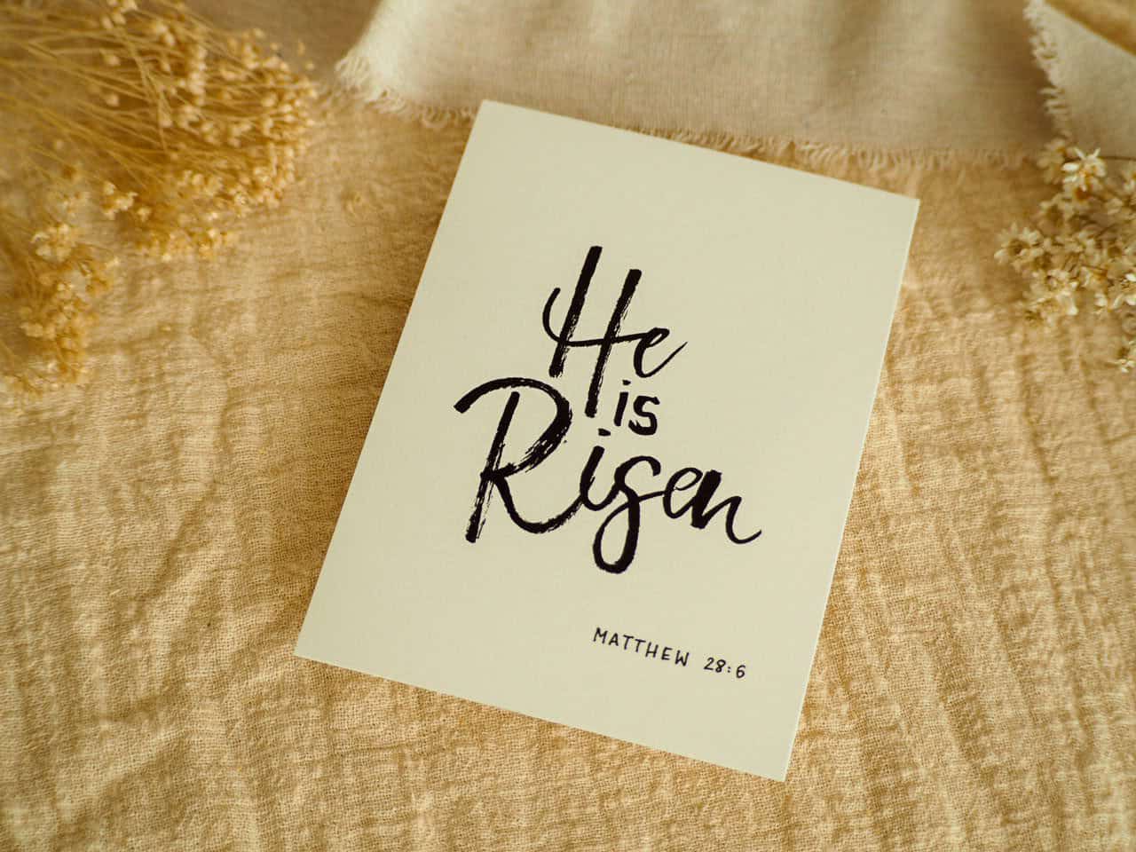 Karten zu Ostern, Auferstehung, 3er Set, DIN A6 6 Gottes Wort Bibel Zitat He is Risen Ostergeschenk christliche Botschaft Hoffnung.