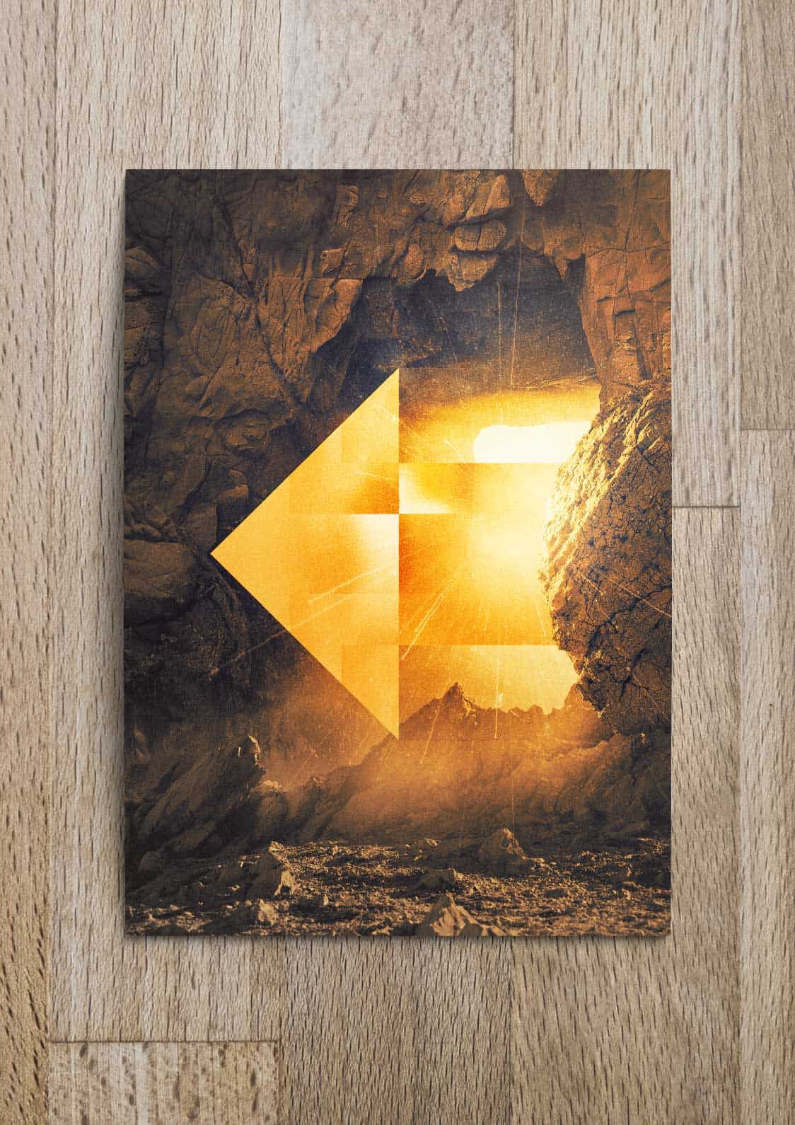 Osterkarten Super-Set: 5 verschiedene Motive 18 Himmlische Lichtquelle hinter Felsen, göttliche Inspiration, spirituelles Erwachen, Sonnenstrahlen, religiöser Glaube.