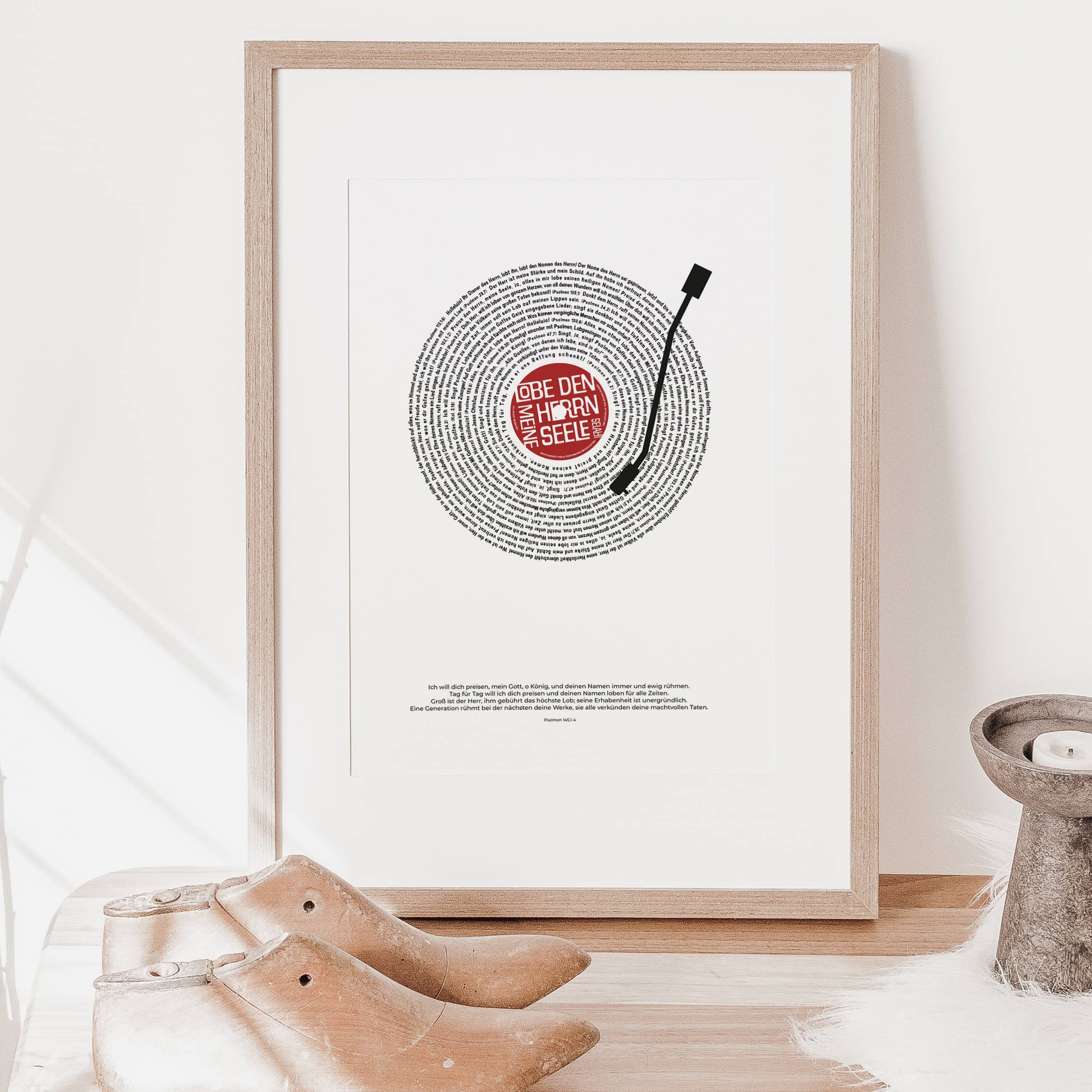 Lobe den Herrn – Poster DIN A3 1 Gospel Kunstposter mit christlicher Botschaft und modernem Design.