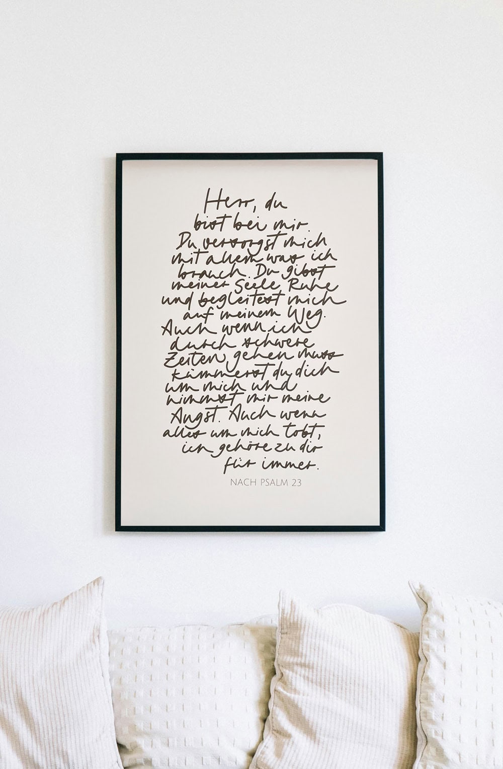 Poster Psalm 23 2 Segnungstafel mit christlichen Schriftzitat, Dekoration im modernen Wohnstil.