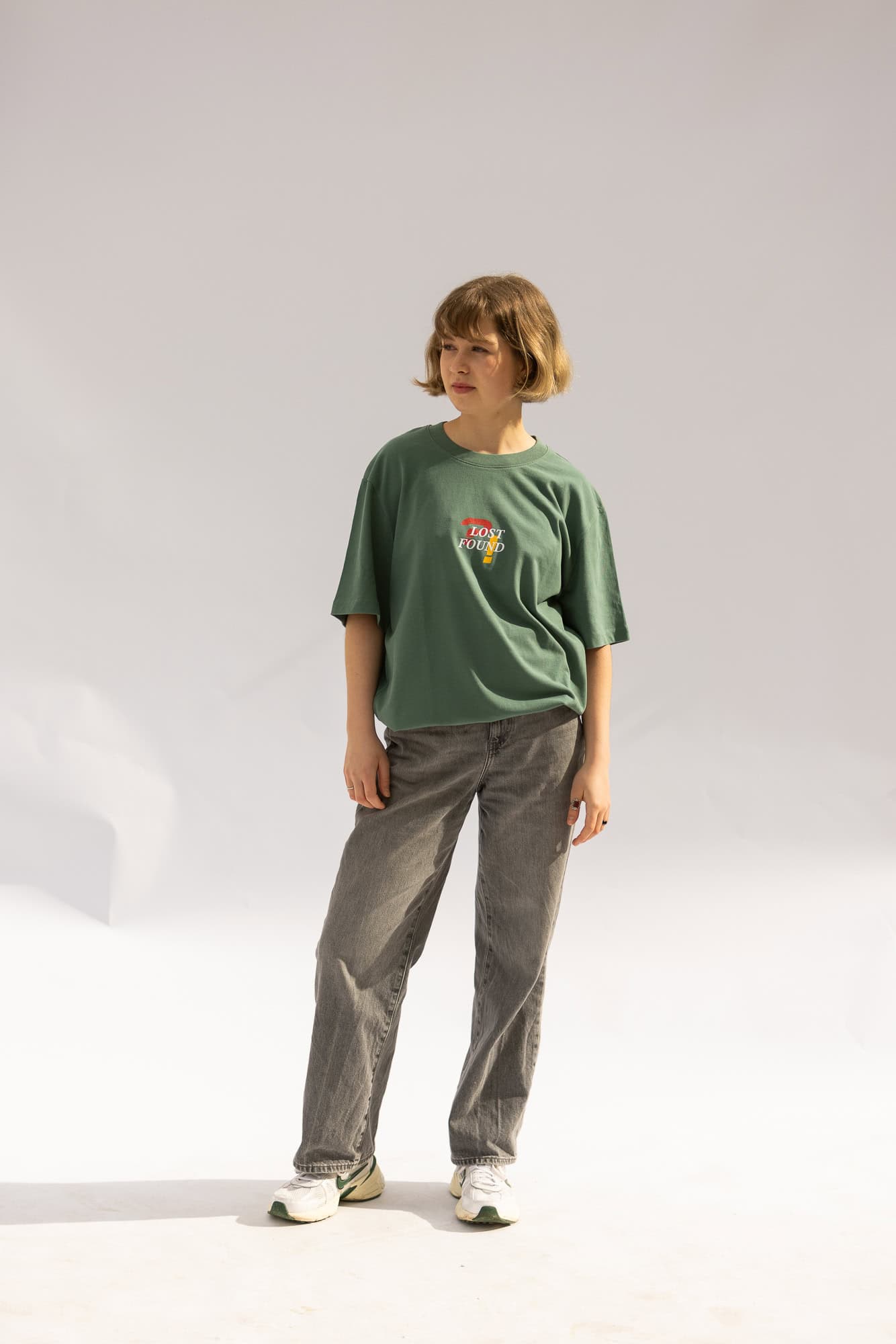 Lost - now Found Shirt 9 Moderne grüne T-Shirt mit Bibelvers für christliche Mode online kaufen.