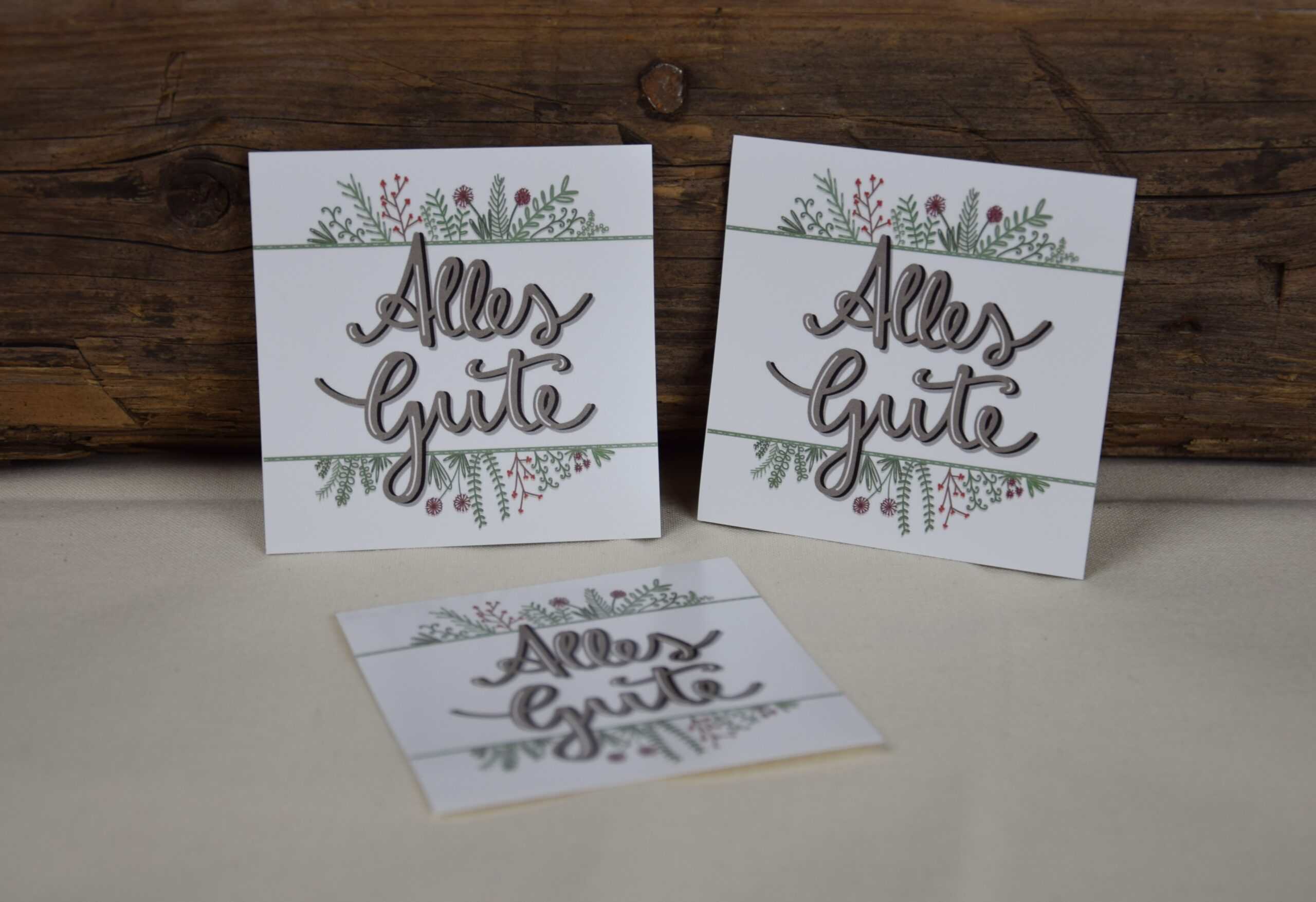 Aufkleber Set Alles Gute 8 Fröhliche Weihnachtskarten mit "Alles Gute" Spruch, christliches Design, Grußkarten.