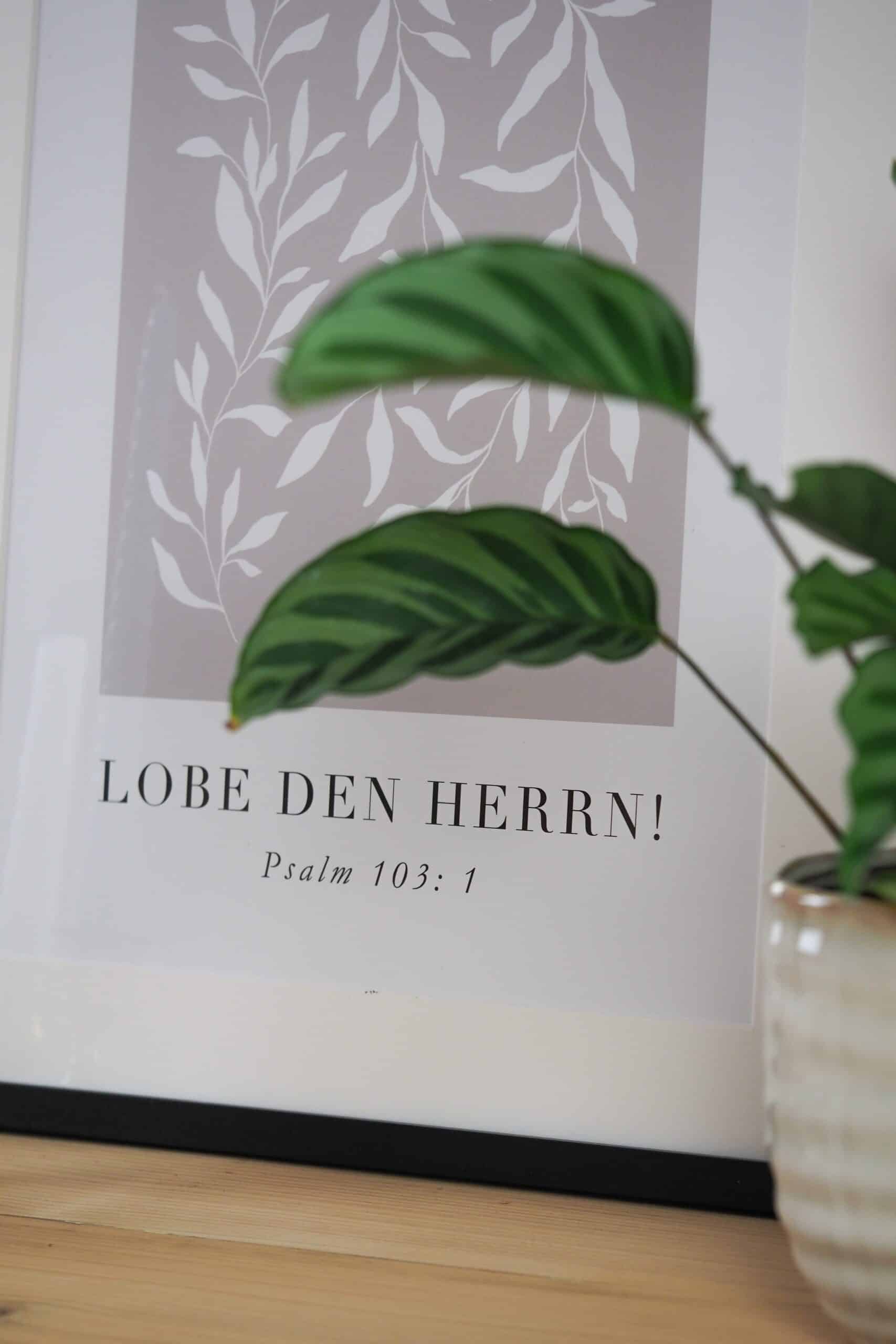 Poster "Lobe den Herrn" im Matisse Style 2 Fröhliche christliche Wanddekoration mit Psalm 103:1, modernes Wohnaccessoire, Glaube.