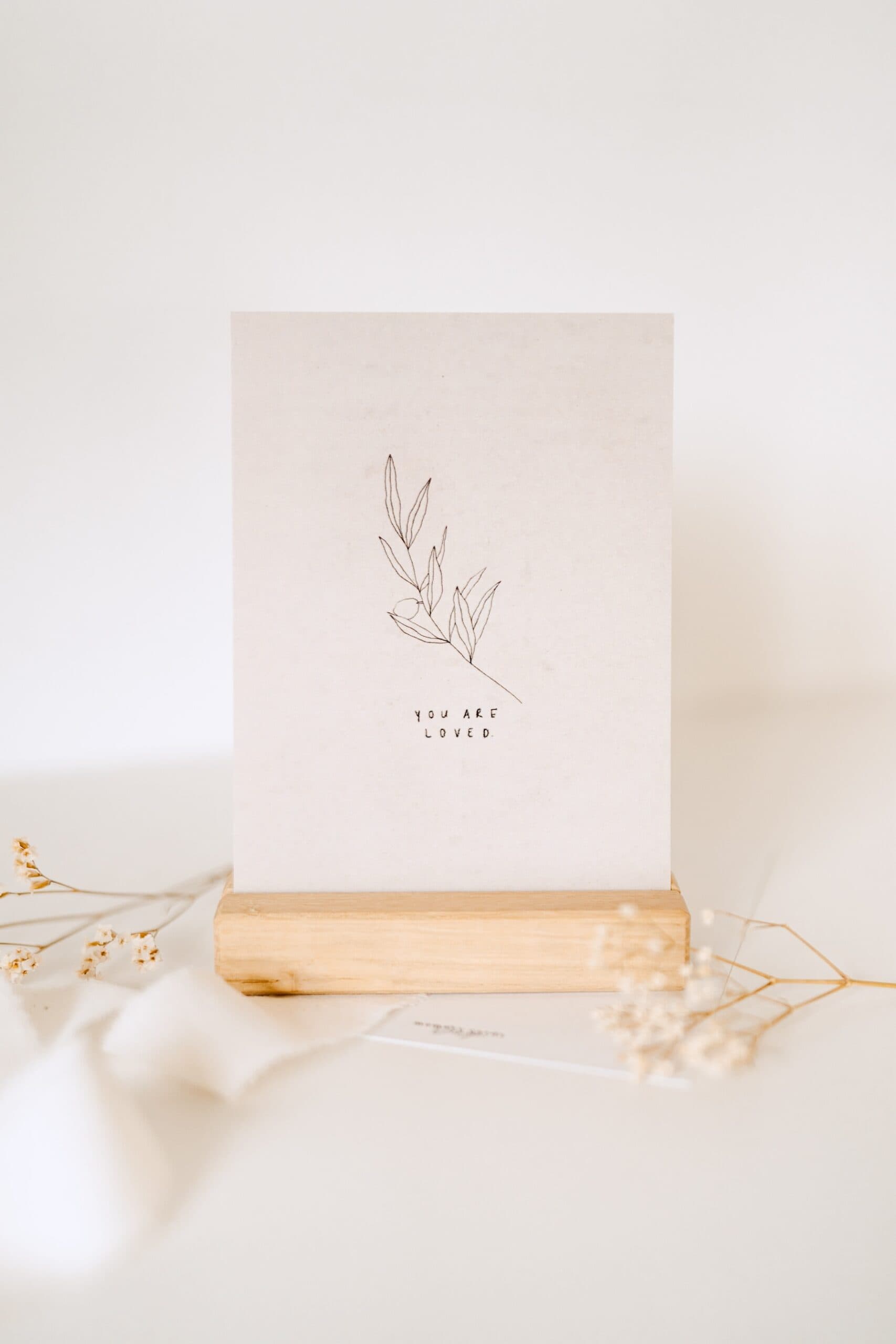 3er Set GRUßKARTEN 4 Schlichte christliche Grußkarte mit Naturmuster und inspirierendem Spruch.