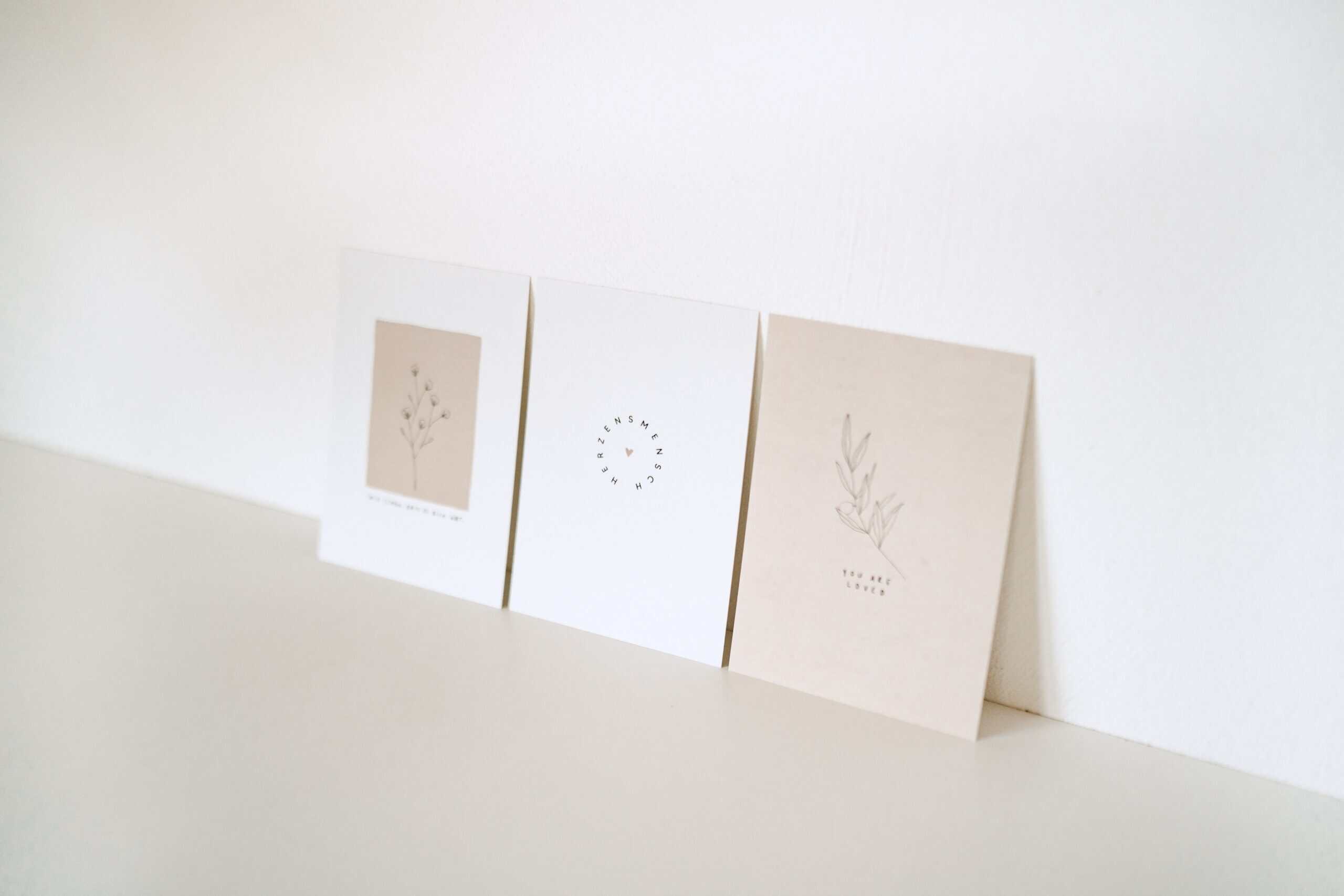 3er Set GRUßKARTEN 5 Minimalistische christliche Grußkarten auf Mookho.de – Der Marktplatz für christliche Marken in Deutschland.