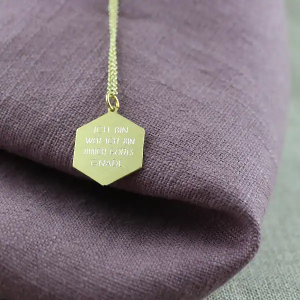 GNADENZEIT – ich bin wer ich bin 14 Halskette mit christlichem Anhänger, Glaube, Inspiration, Schmuck, göttliche Mitteilung.
