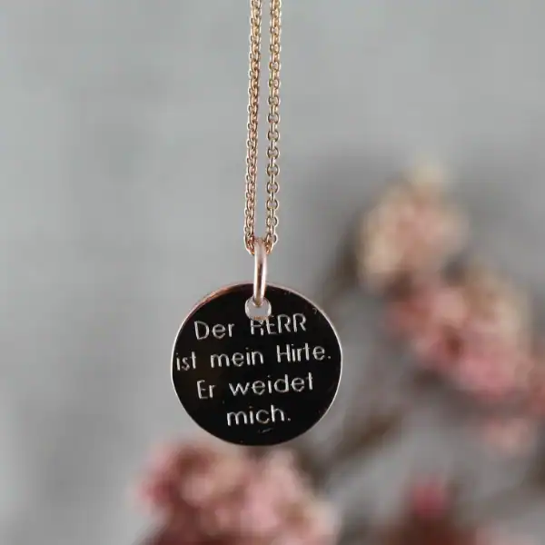 Dein Moment | Christliche Kette – herrlichkeiten – 925er Silber recycelt – deutsche Goldschmiede – handmade 11 Andenken Anhänger mit Bibelvers, christliche Schmuckidee, Jesus Christus Geschenk.