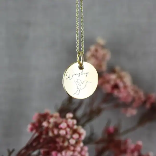 Dein Moment | Christliche Kette – herrlichkeiten – 925er Silber recycelt – deutsche Goldschmiede – handmade 10 Glaube Armband mit Hummingbird Anhänger, christliche Schmuckmarke, Geschenk für Christen.