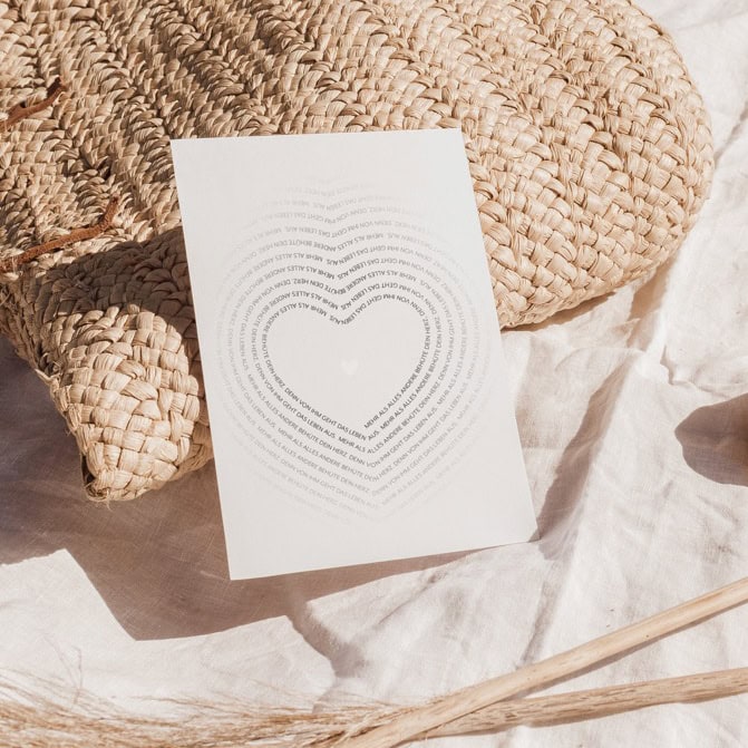 Behüte dein Herz - Postkarten Set (2 Karten) DIN A6 1 Segenskarte mit Herzdesign für christliche Geschenkideen.