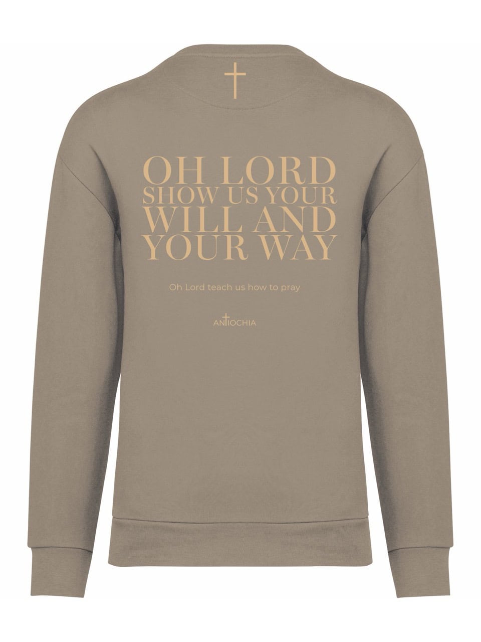 Oversize Sweatshirt - "YOUR WILL" 18 Segenssprüche für Christen, religiöse Textilien mit Bibelversen in gedeckter Farbe.