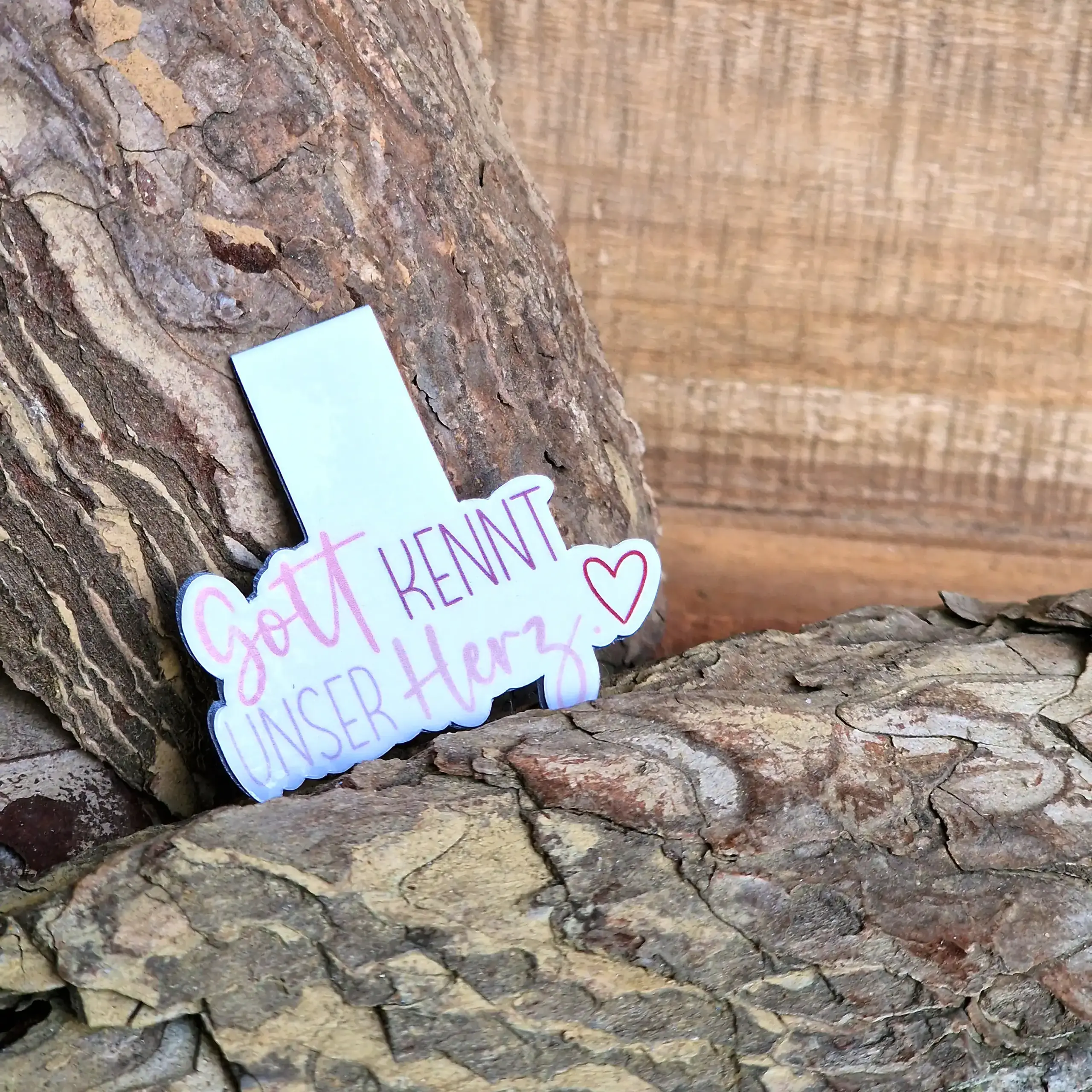 Gott kennt unser Herz | Magnet-Lesezeichen | Christlich | Geschenk 2 Gott kennt unser Herz, christlicher Glaube, religiöses Symbol, Geschenkidee, Vintage, Spiritualität.