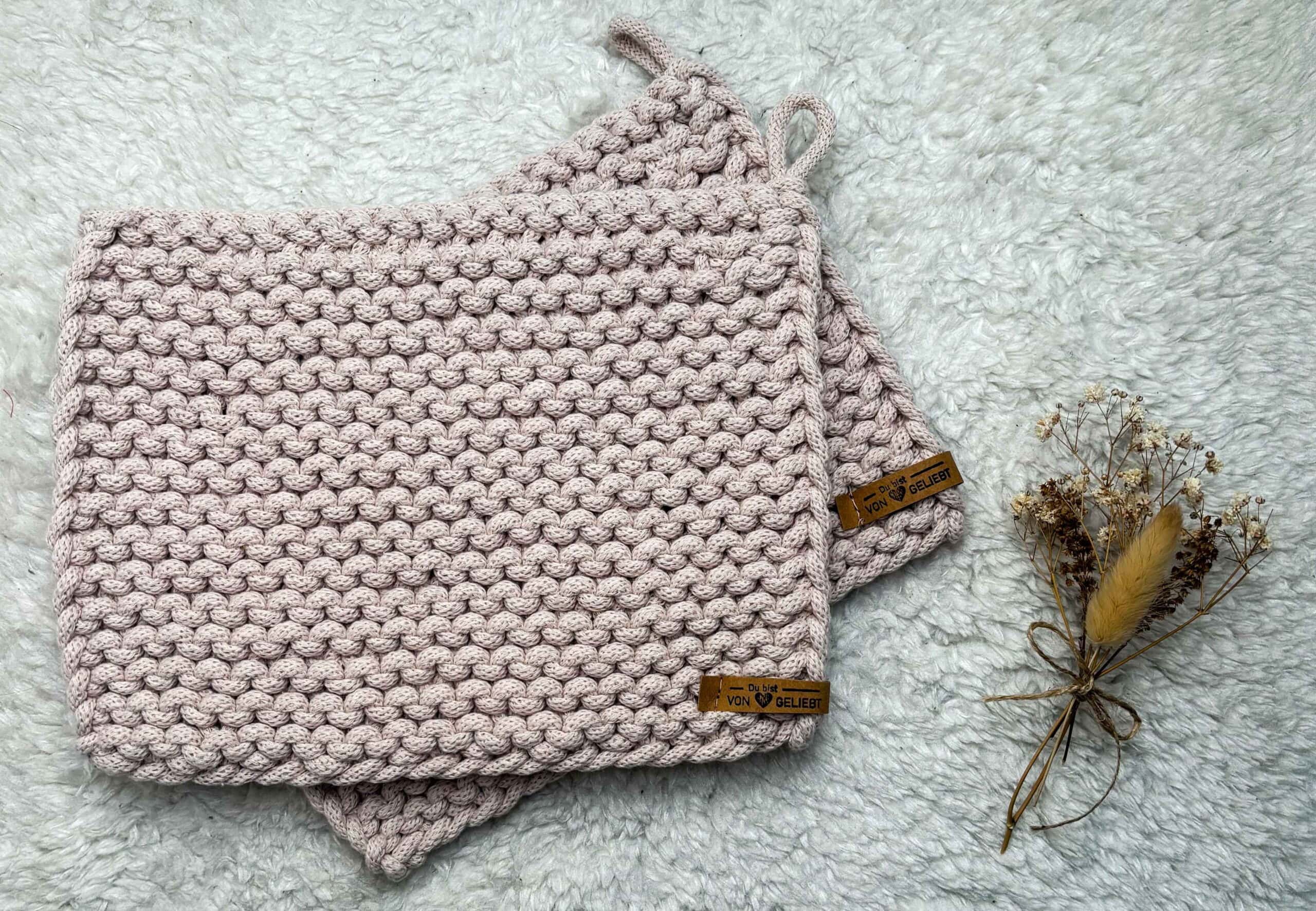 Topflappen - extra dick 17 Gemütliche gestrickte Babyhülle, Bio-Baumwolle, handgemacht, nachhaltiger Babyaccessoire.
