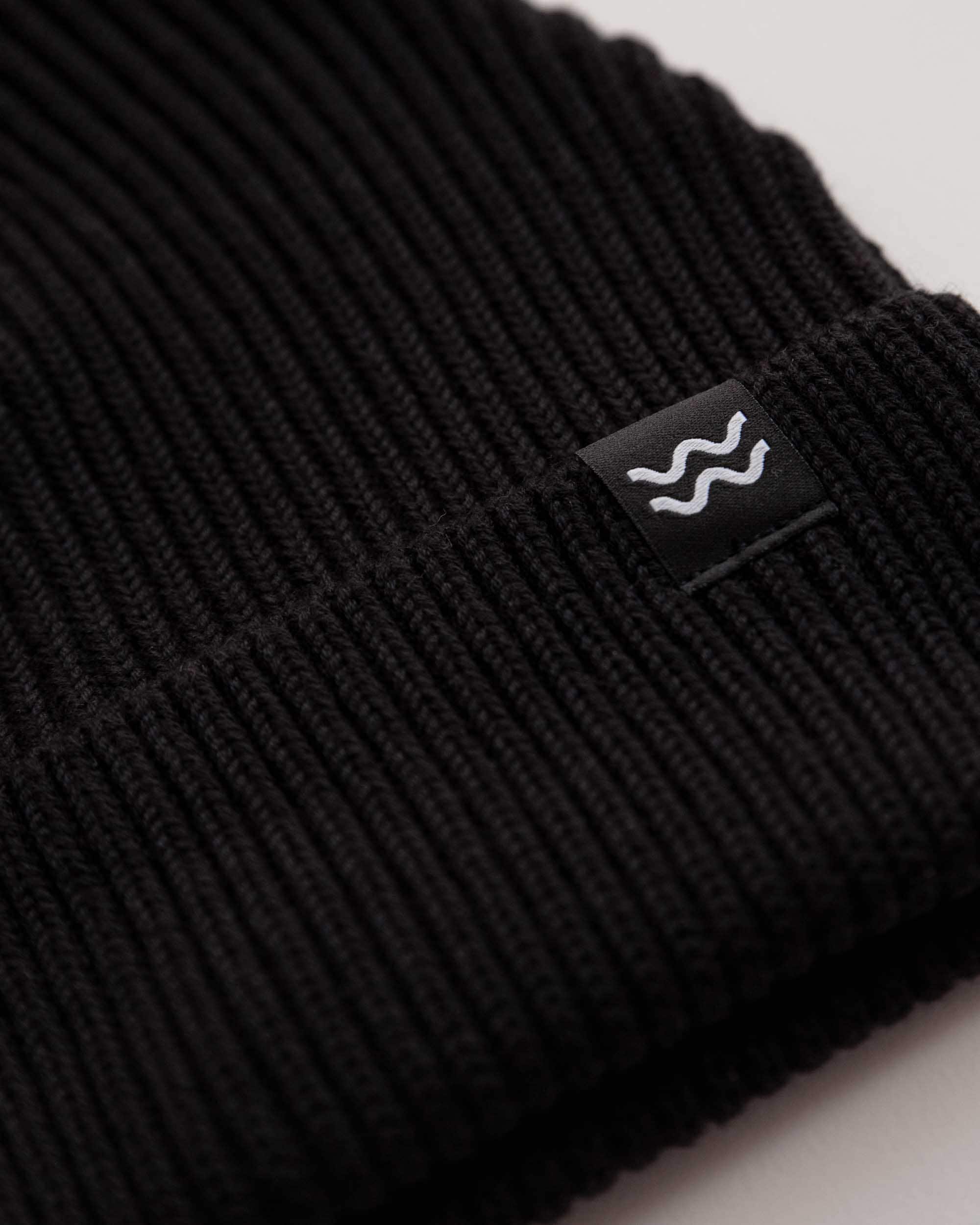 fisherman beanie / schwarz / kolosser3 4 Schwarze Strickmütze mit Wellenmuster, christliche Markenmütze, Bibelzitate, Fashion Zubehör, christlicher Style.